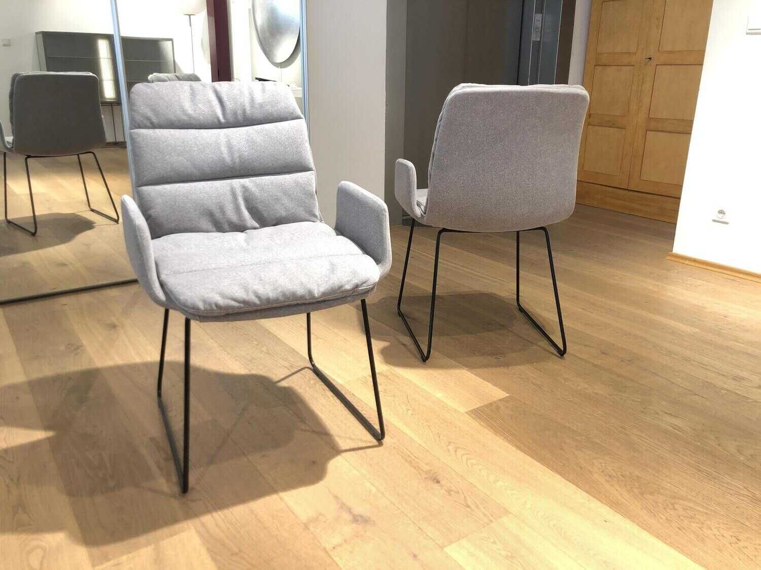 2er-Set Stuhl Basic Stoff Nordic Aqua Clean Farbe 4NA Grau
