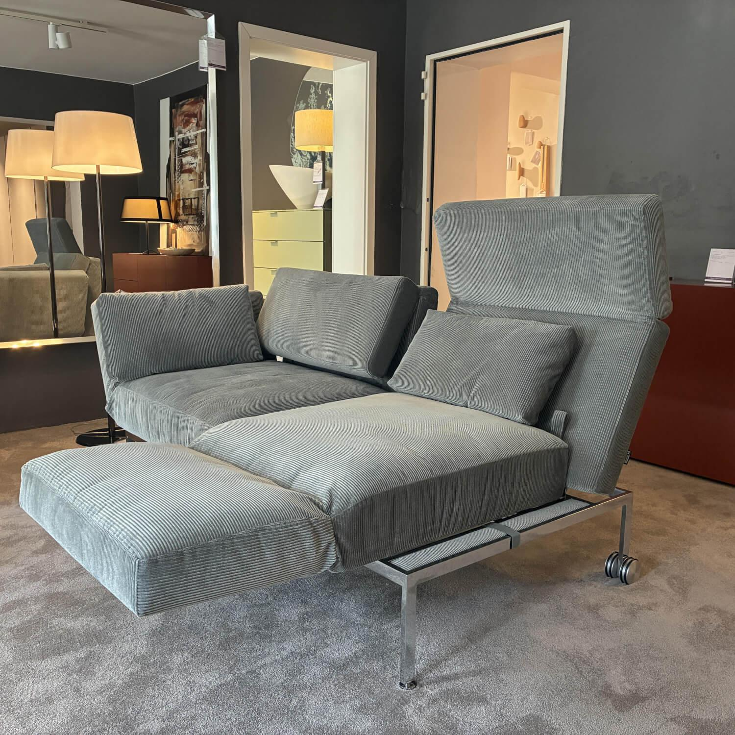 Brühl - Sofa Roro Soft Stoff 5290 0093 Grau Blau Gestell Metall Verchromt - 8