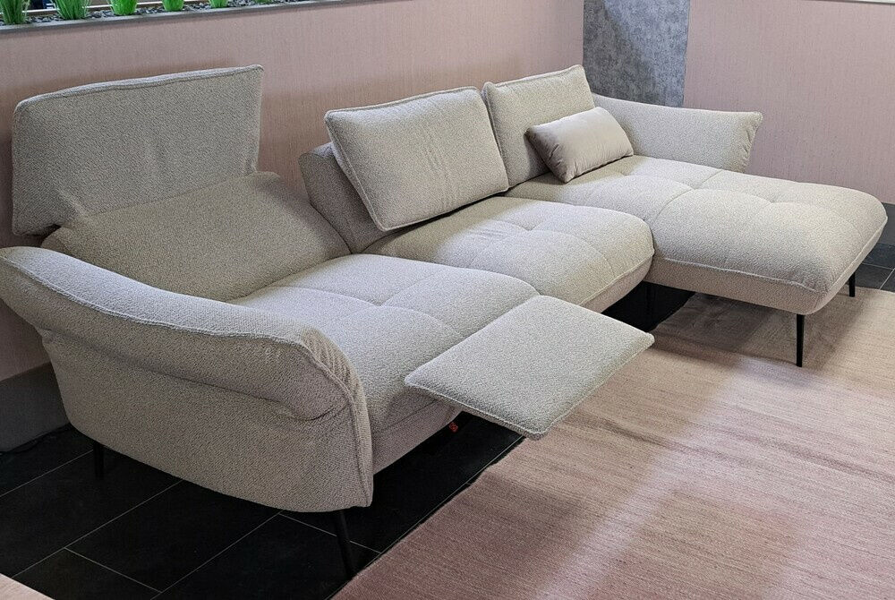 Poco - Ecksofa LS24 Hunte Stoff Space Nature Beige Füße Metall Schwarz - 2