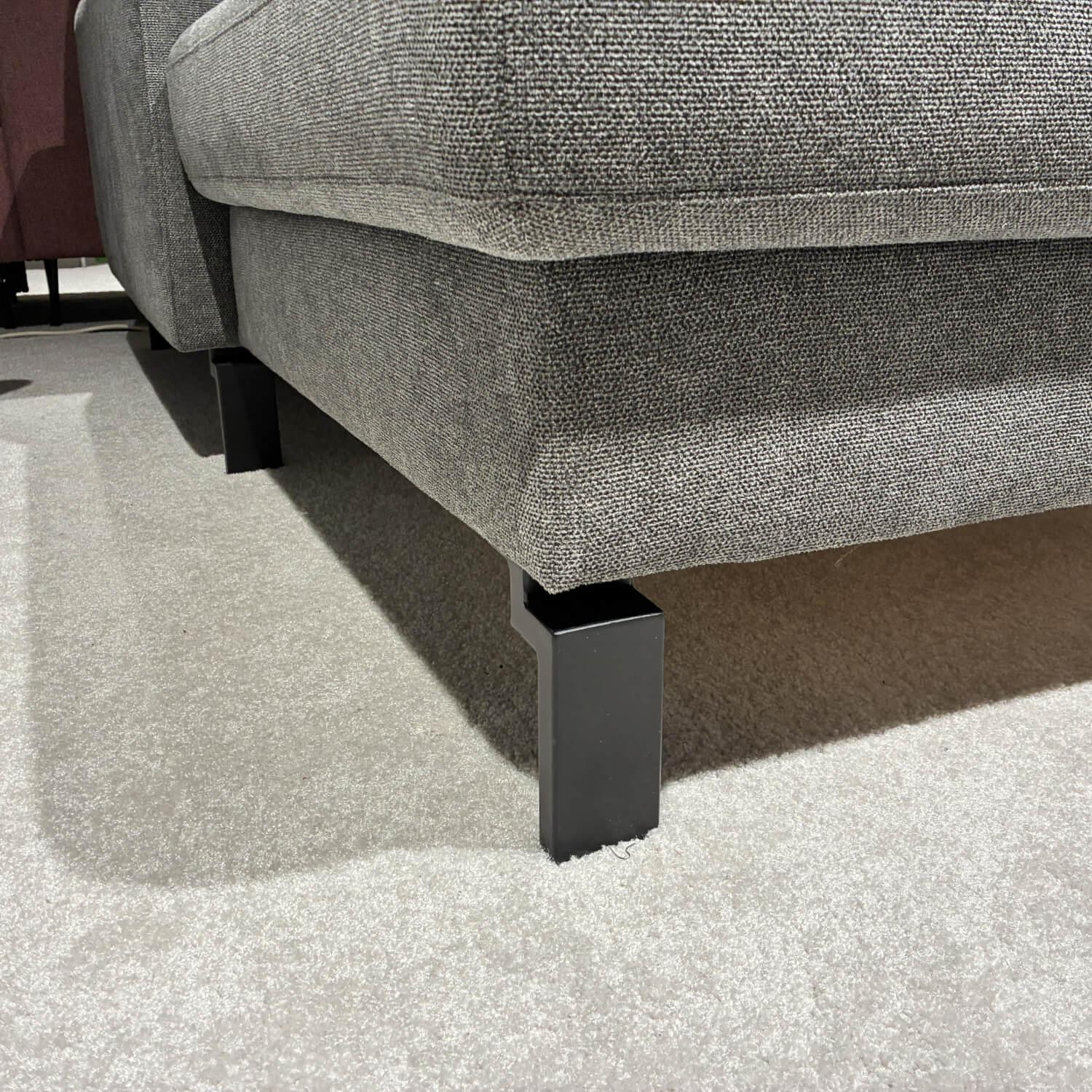 Sofa Kultur - Polstereckgarnitur 744 SK Move Stoff Free Steel Grau Metallfuß 192 Schwarz Matt Inklusive Kissen - 3