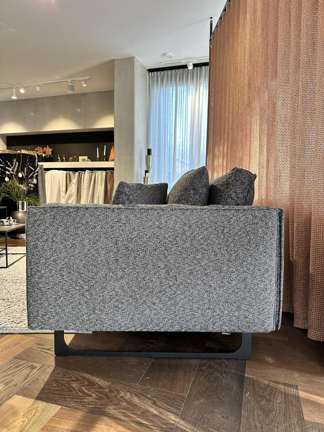 IP Design - Sofa Cube Air Fabric Mara IP1763 494 Gray Feet Metal Skid Black With Cushions - 3