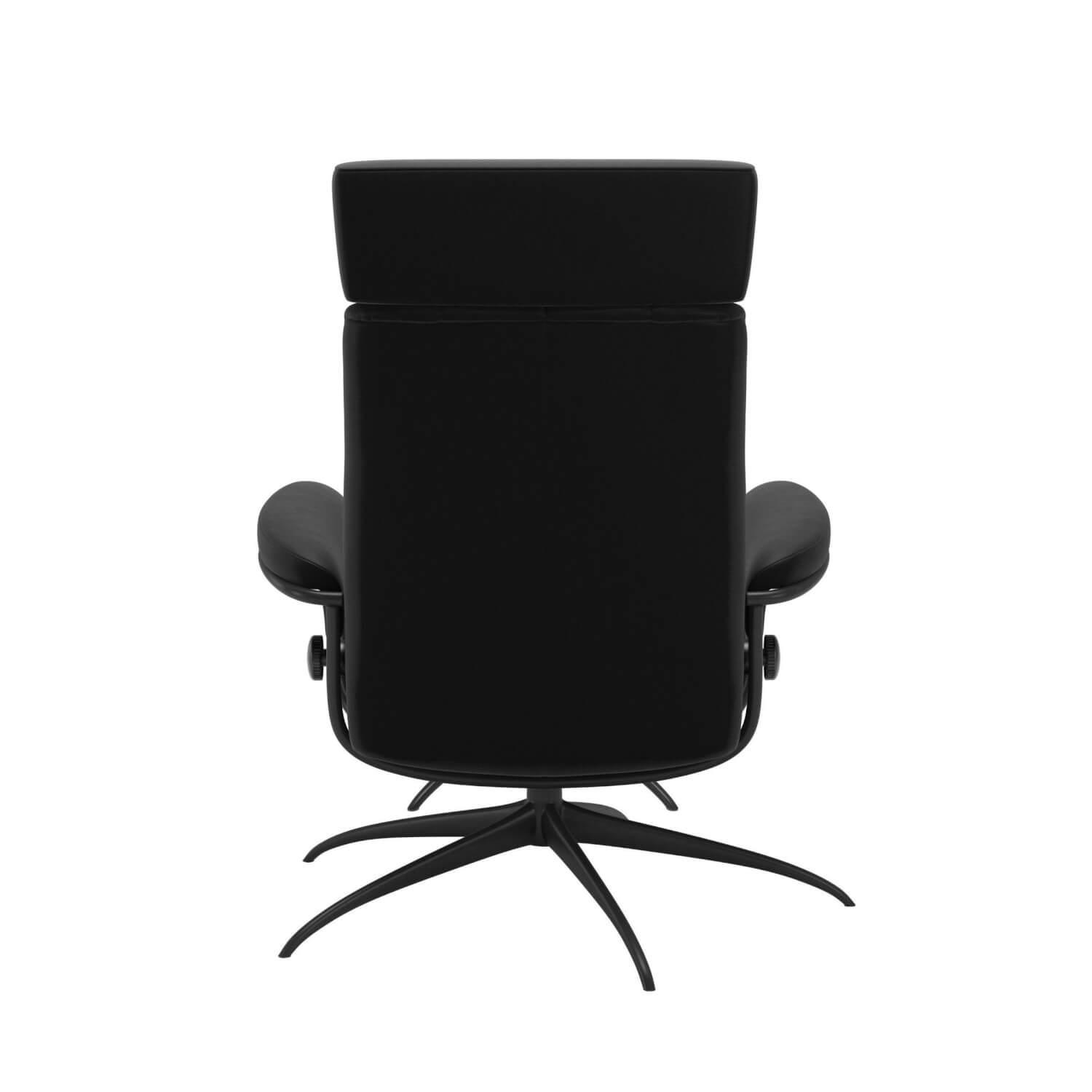 Stressless - Sessel London M Leder Paloma Black Schwarz Gestell Star Aluminium Matt Schwarz Mit Hocker - 3