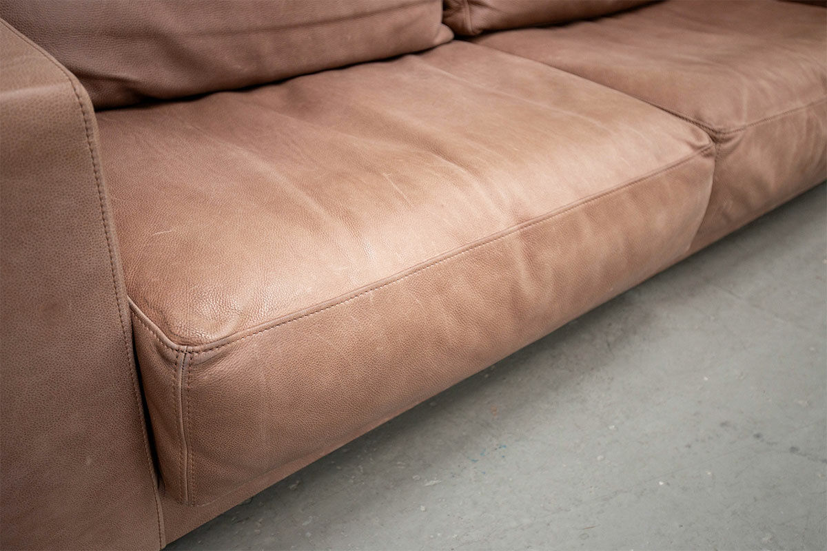 Baxter - Sofa Budapest Leder Old Shabby Scuro Hellbraun - 5