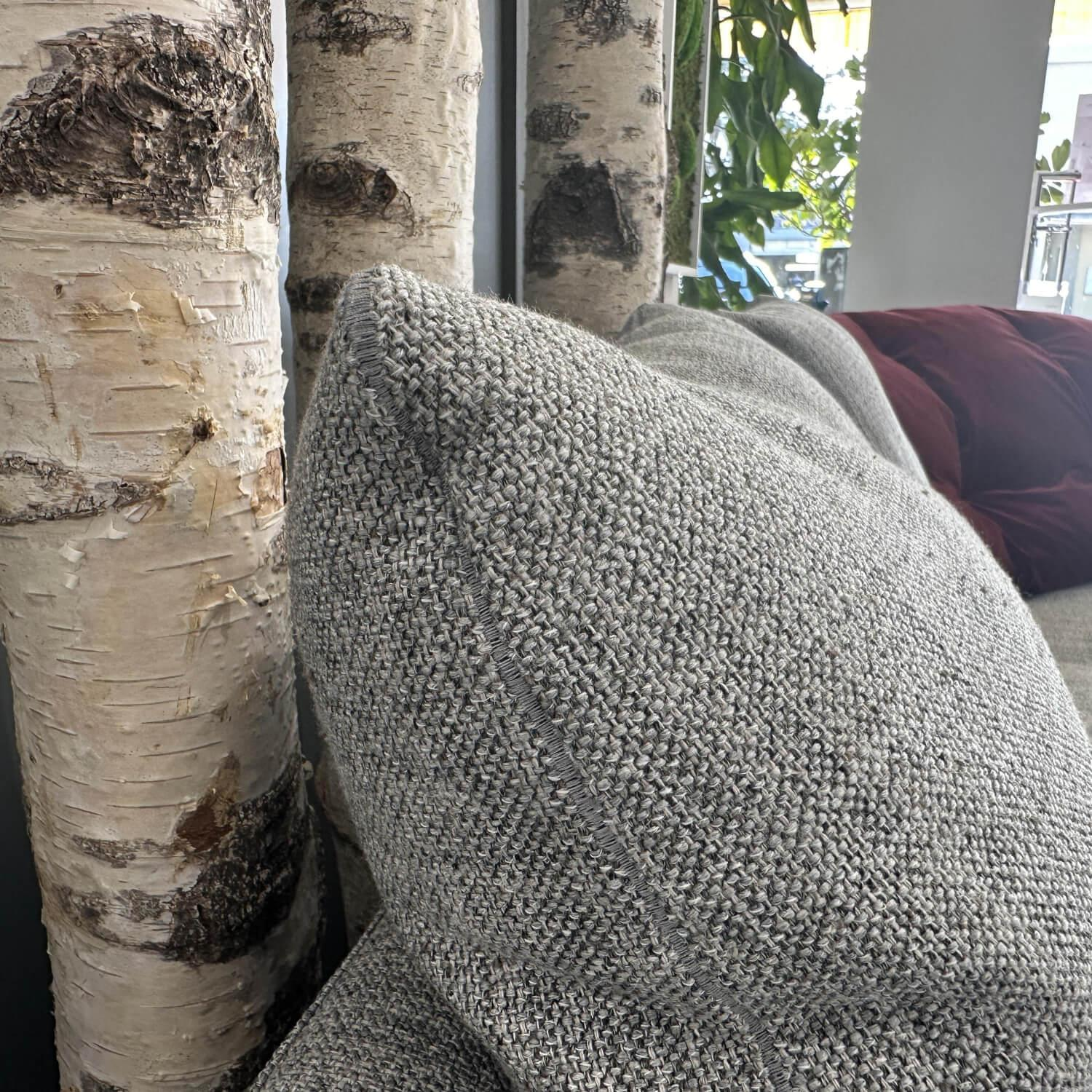 Walter Knoll - Ecksofa Muud Stoff Togba 7854 Pebble Grau Gestell Matt Pulverbeschichtet Bronze Schwarz Inklusive 3 Rückenkissen Und 2 Dekokissen - 7