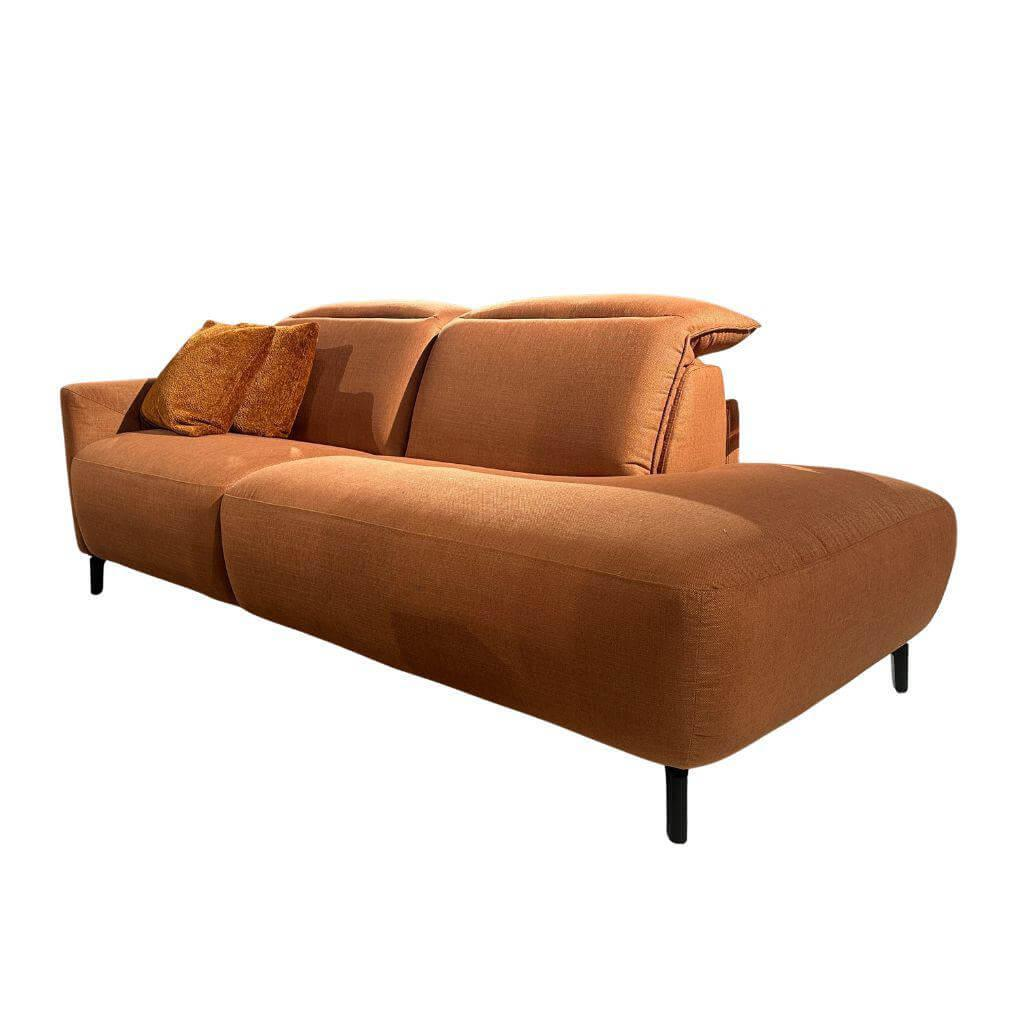 Mondo - Sofa Ensemble Sallin Stoff  Nevio Cognac Füße Schwarz - 1