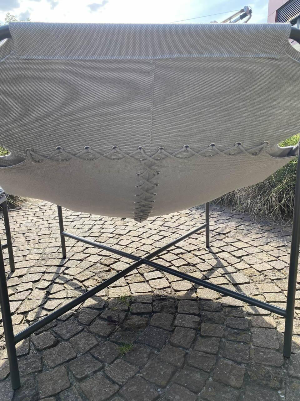 Rolf Benz - Outdoor Sessel 228 Stoff 18 020 Seidengrau Grau Gestell Edelstahl Anthrazit Matt Pulverbeschichtet Mit Hocker - 4