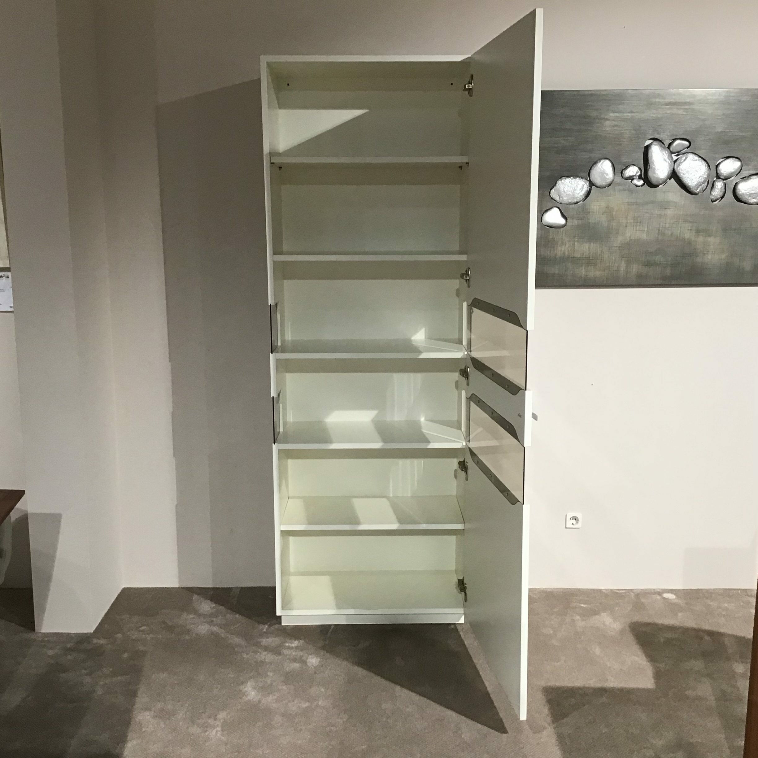 Wöstmann - Zeilenschrank Korpus Lack Bianco Weiß Front Glas - 3