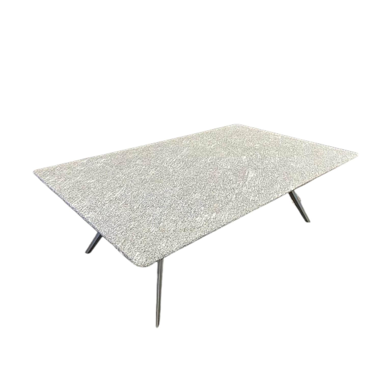 Flexform - Outdoor Coffee Table Zefiro Platte Stein Silbergneis Grau Gestell Aluminium Matt Gebürstet - 1