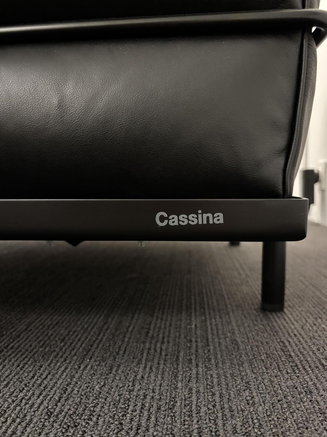 Cassina - Sessel LC2 Fauteuil Leder Graphit Schwarz Gestell Schwarz Lackiert (2 vorhanden) - 4