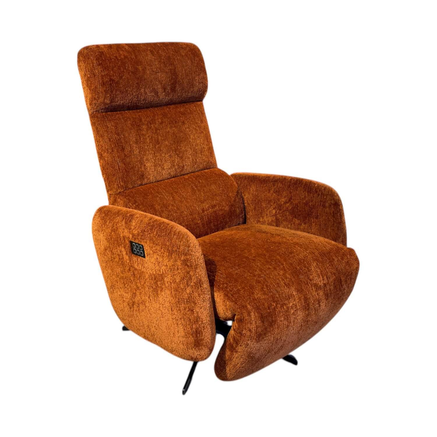 Brühl - Sessel Tele Marc 1 Stoff 4401 50 Orange Kreuzfuß Stahl Schwarz Mit Verstellung - 1
