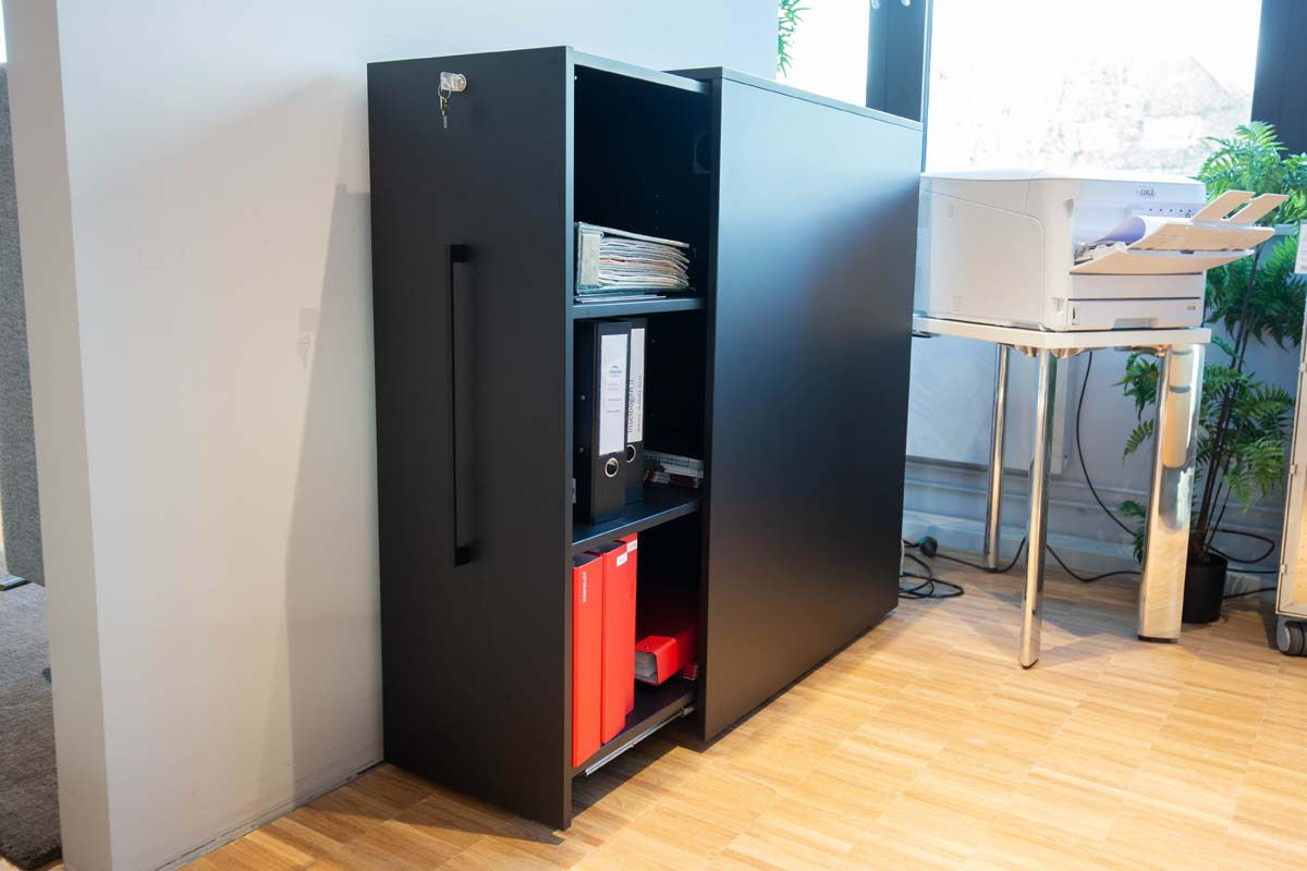 Palmberg - Bürocontainer Orga-Plus Vulkanschwarz mit Frontauszug - 6