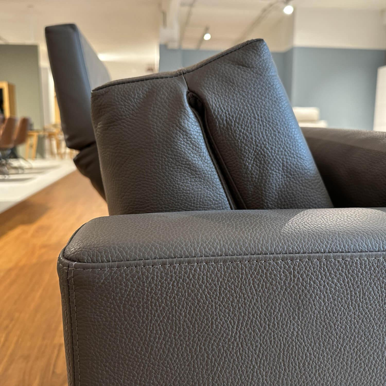 Brühl - Ecksofa Tomo Compact Leder Unit 5432 29 Braun Gestell Metall Schwarz Pulverbeschichtet Mit Verstellbarer Lehne - 6