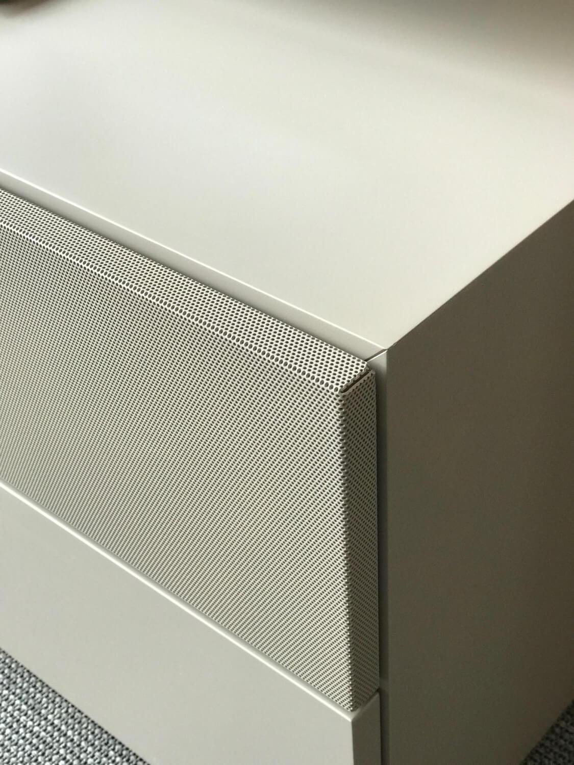 Contur - Wohnwand 3900 Lack Terra Beige Und Lack Verkehrsweiß Absetzung Wildeiche Coffee Mit Soundfaktor - 5