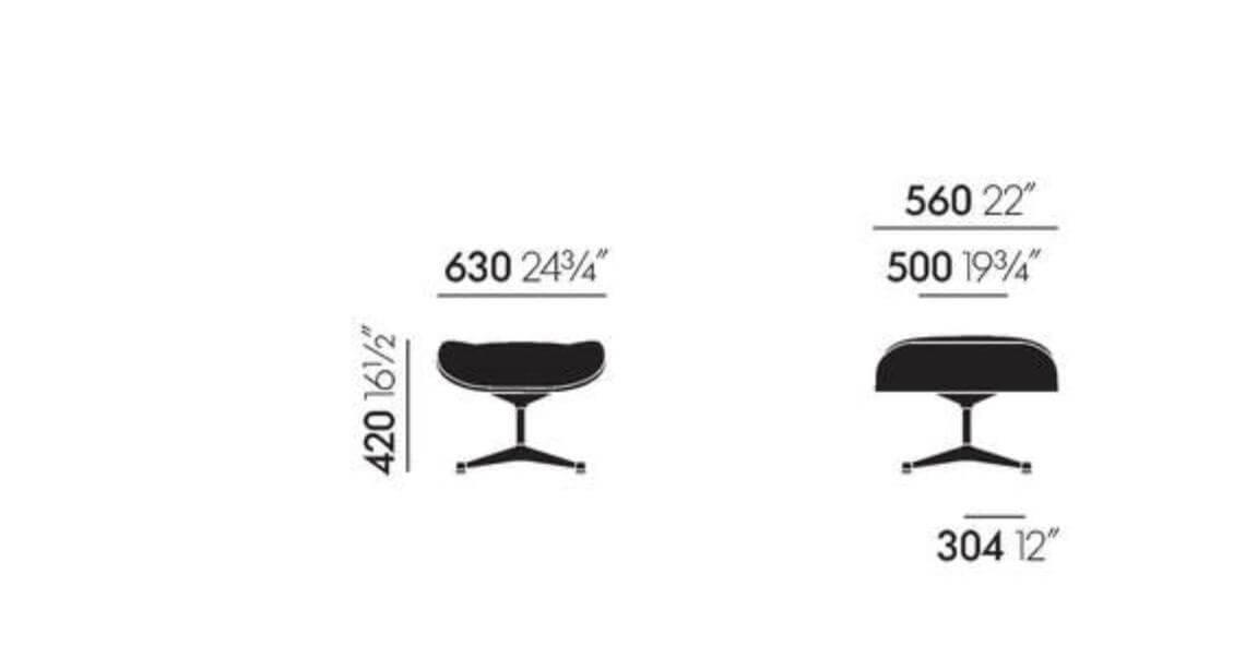 Vitra - Sessel Lounge Chair Leder Premium F Schwarz Holz Palisander mit Ottoman - 6