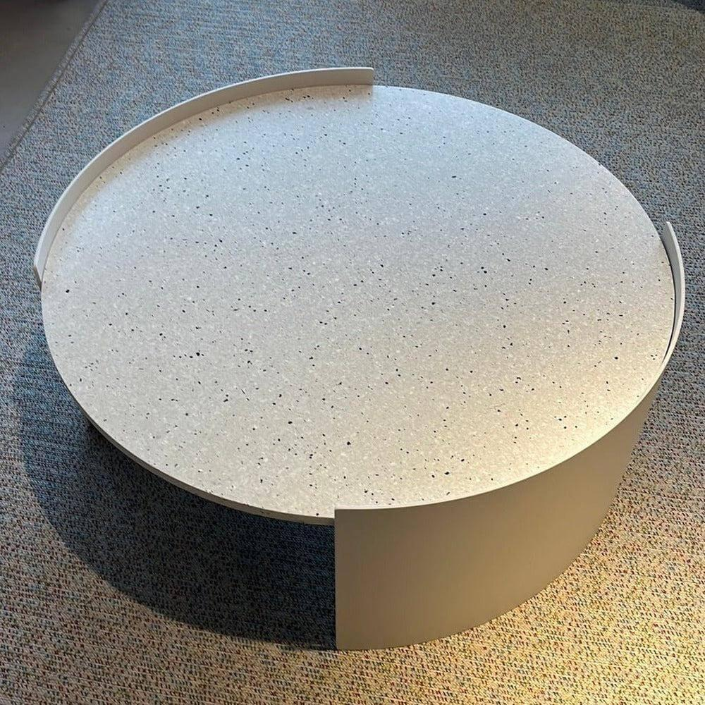Cassina - Beistelltisch Bowy Groß Platte Recyceltes RFM Grau Weiß Gestell Aluminium Grau Lackiert Texturiert - 2