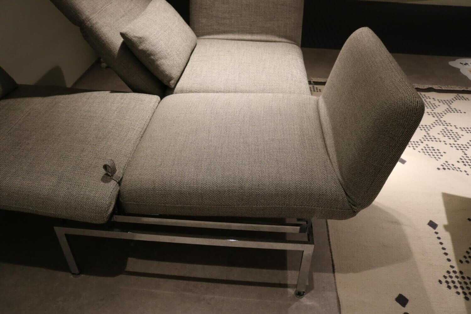 Brühl - Sofa Roro Medium 2m2Ds Stoff 4459 0090 Grau mit Drehsitzen - 7