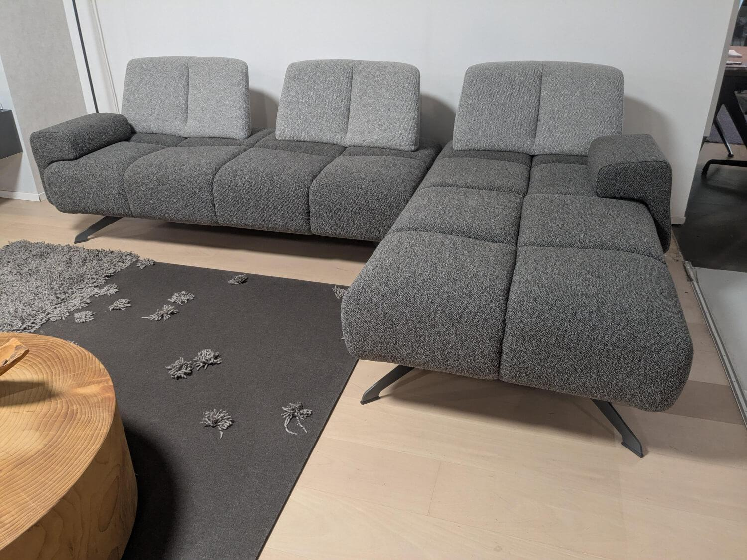 WK Wohnen - Garnitur WK515 Joker Stoff Cosmo Anthrazit Grau 2 Sofas - 8