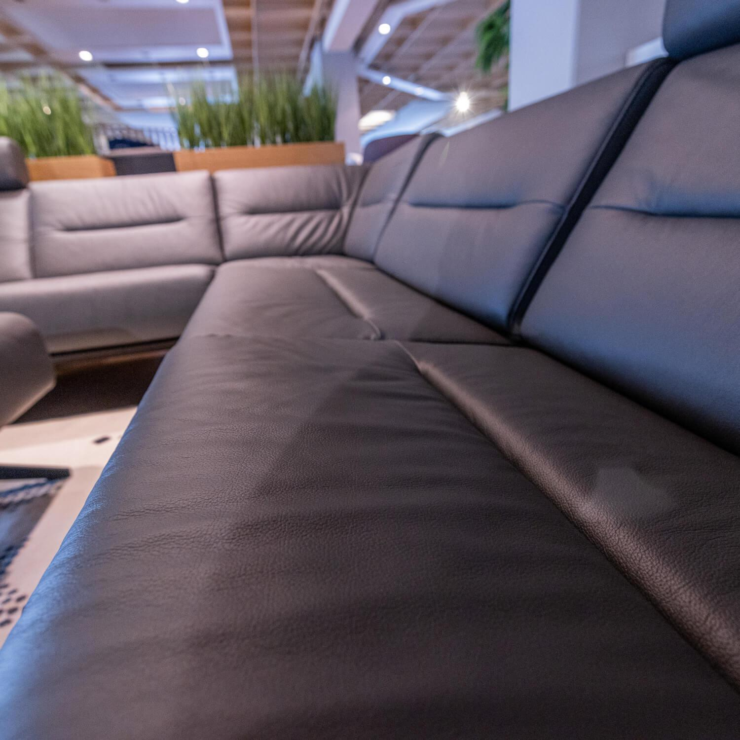 Stressless - Ecksofa Stella mit Hocker Leder Batick Grau Metallfüße Schwarz - 14