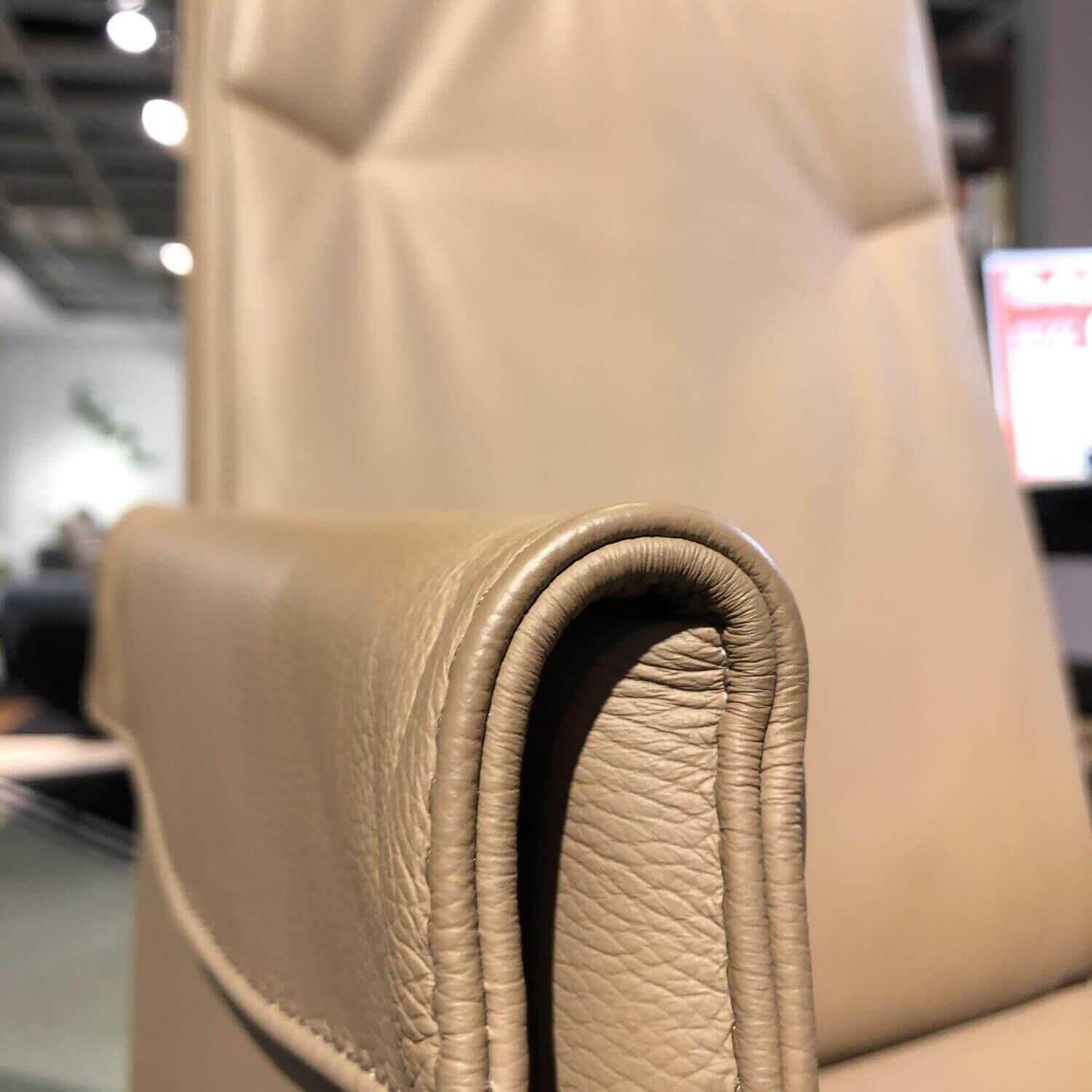 Cattelan Italia - 6er-Set Stuhl Sofia Leder 981 Biscotto Beige Füße Holz Schwarz Lackiert - 7