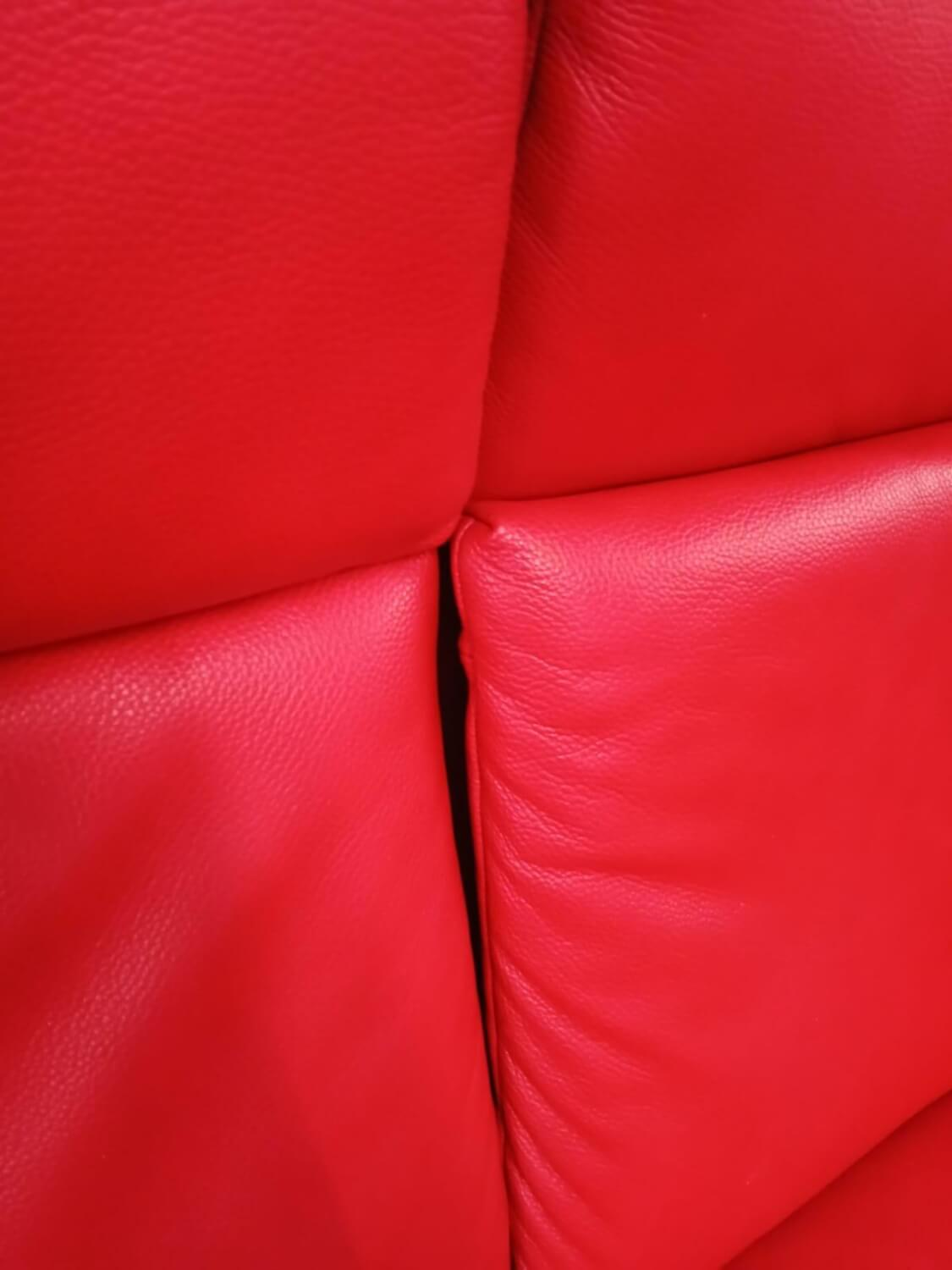 Stressless - Sofa Aurora Hoch Leder Cori Brick Red Rot Fuß Stahlbein Rund Chrom - 3