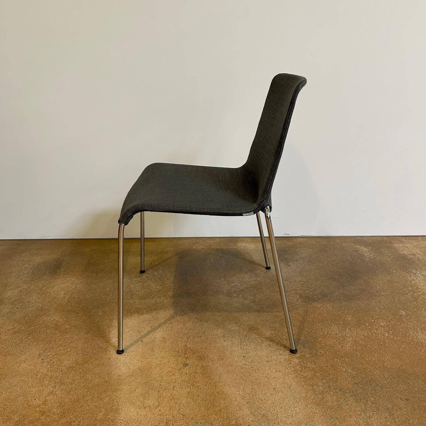 Walter Knoll - 6er Set Stuhl Liz 1300 Stoff Bora Slate Grau Gestell Hochglanz Verchromt Stapelbar Mit Kunststoffgleitern - 8