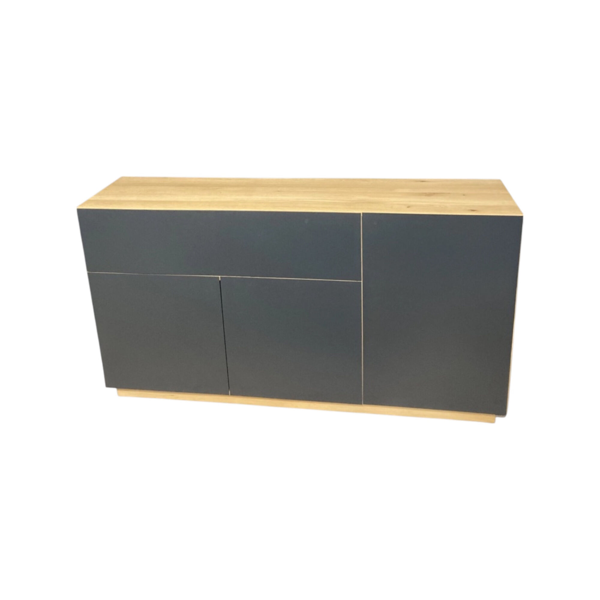 Wimmer - Sideboard Weira LIJ-152225 Metall Schwarzgrau Asteiche Rustikal Bianco Inklusive Besteckeinsatz - 1
