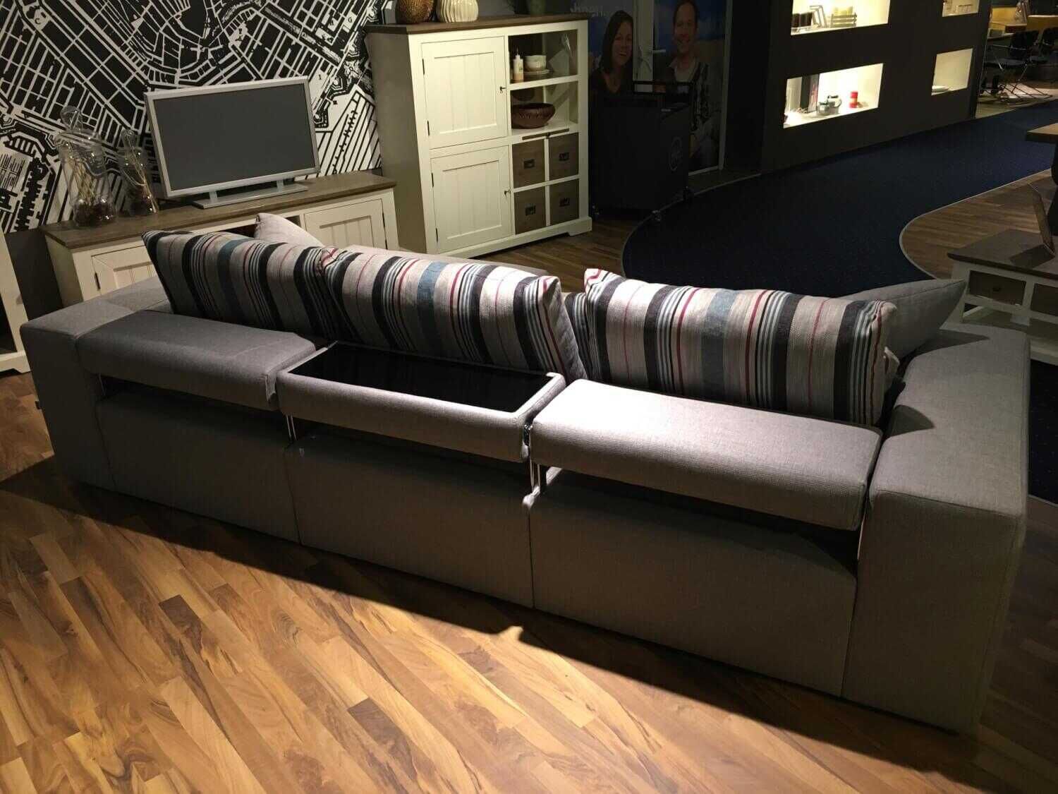 Michalsky - Ecksofa Berlin S Stoff Grau mit Rückenverstellung und 5 Kissen - 4