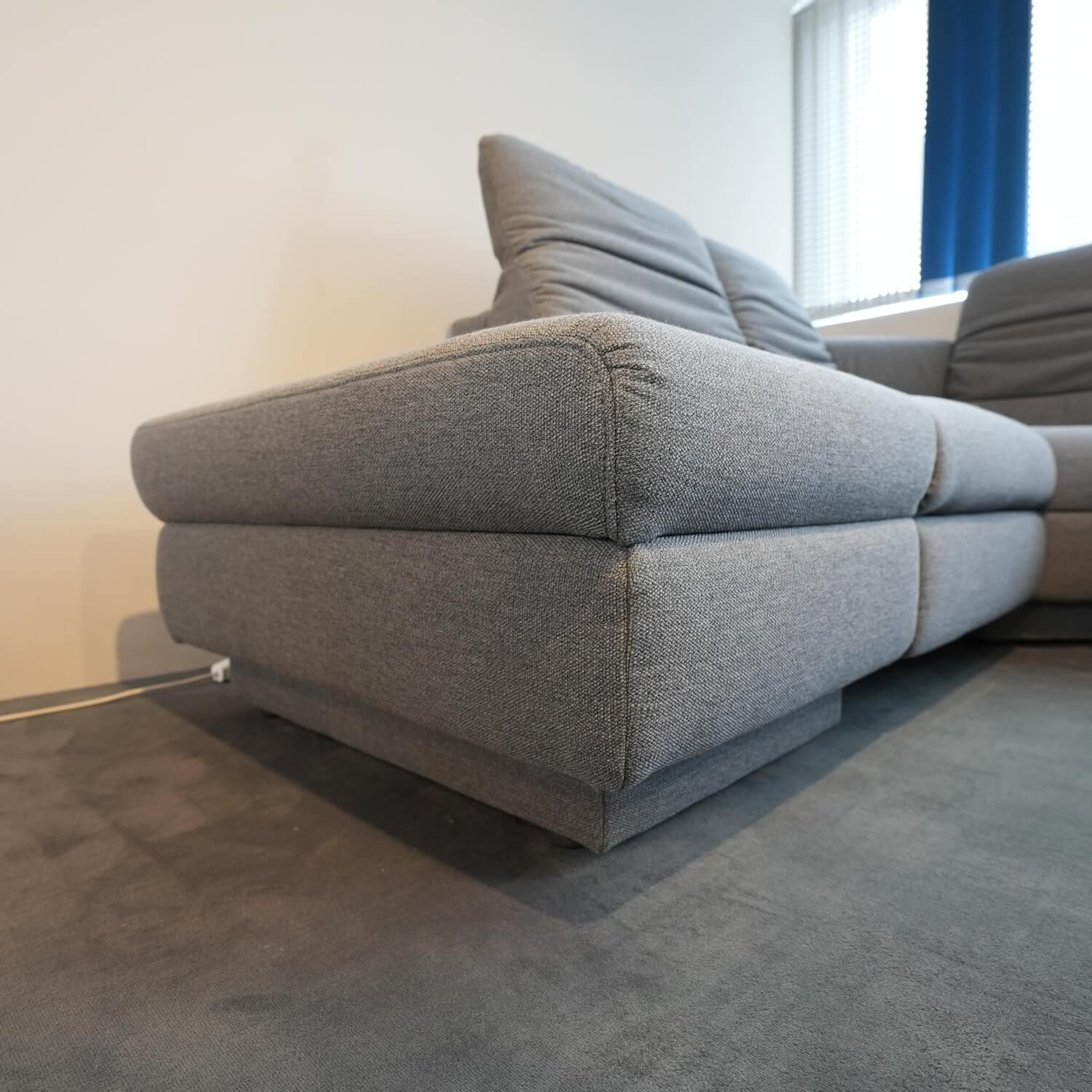 himolla - Ecksofa 1924 Stoff 24 Q2 Fashio Magma Grau Fuß Edelstahloptik - 6