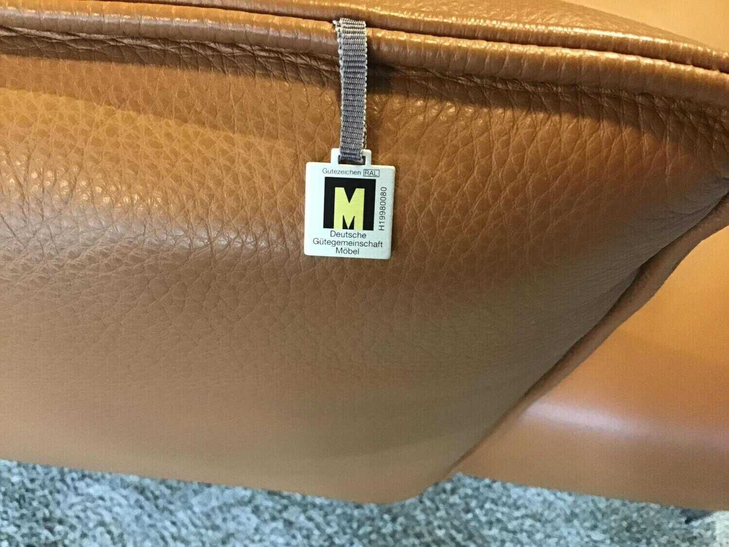 Global - Ecksofa 8700 Leder C Classic Cognac Braun Füße Aluminium Poliert - 4