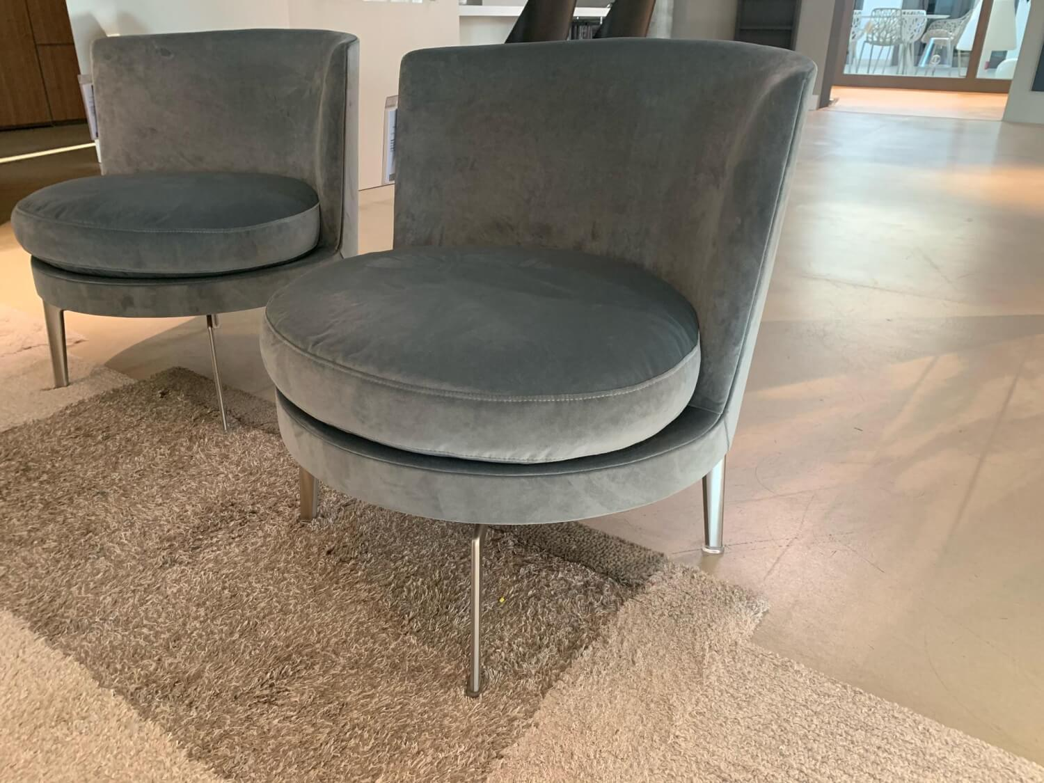 Flexform - 2er-Set Sessel Feel Good FG 5 Drehbar Füße Satiniert - 2