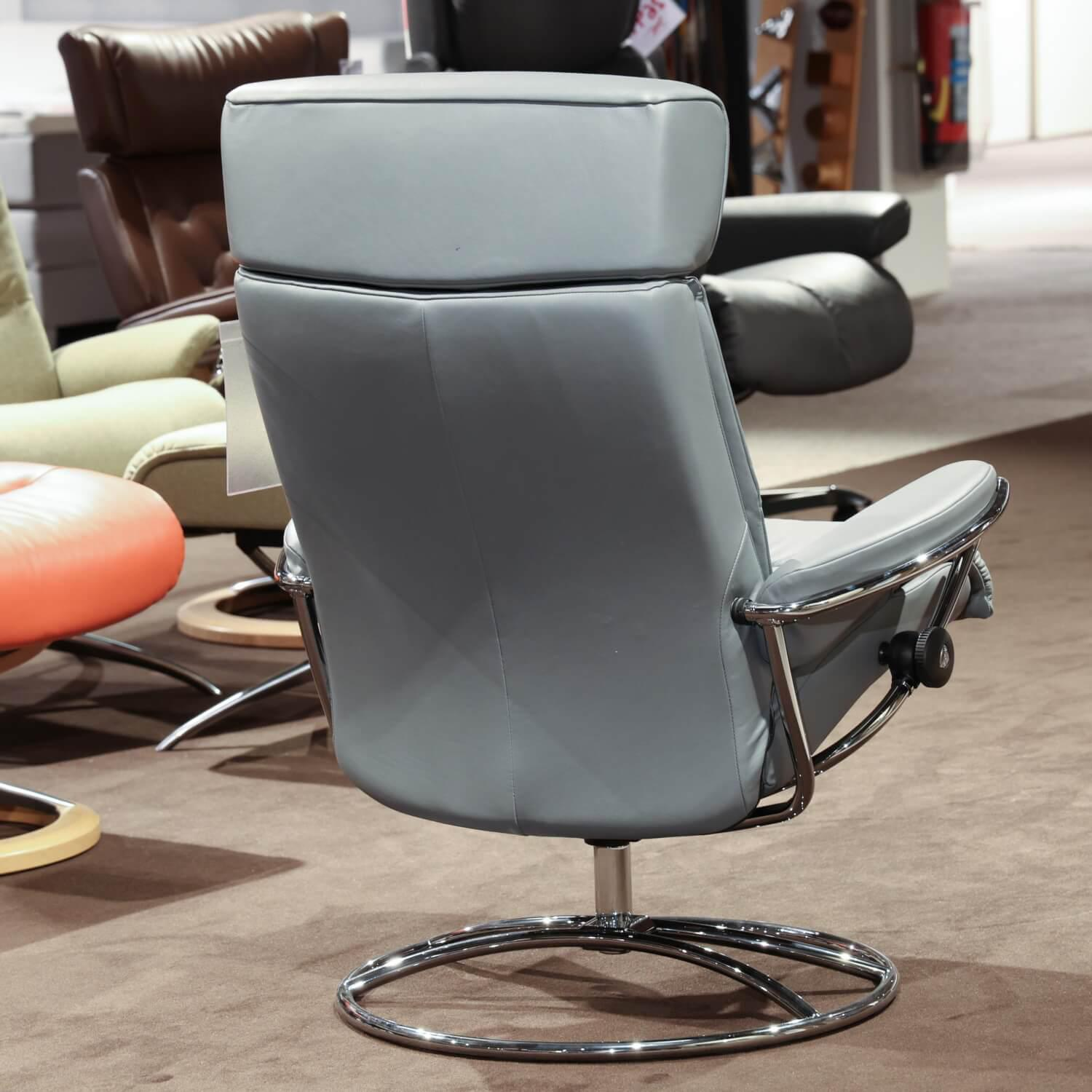 Stressless - Relaxsessel Mit Hocker Tokyo Leder Paloma Neutral Grey Grau 17 Gestell Original 40 Alu - 9