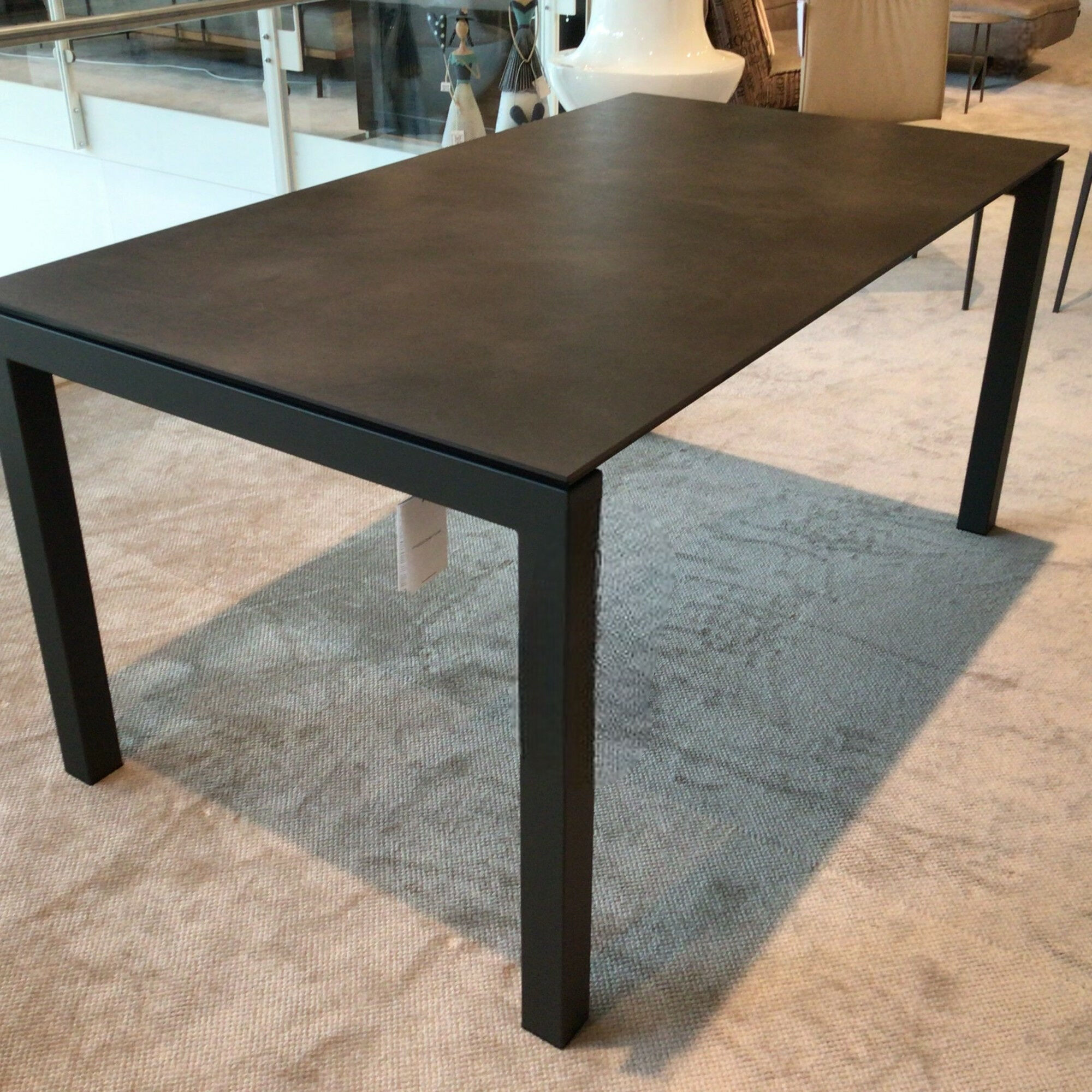 Mobliberica - Esstisch Julia 535 Tischplatte Keramik  AC 670 Schwarz Metallgestell Schwarz Mit Auszugsplatte - 6