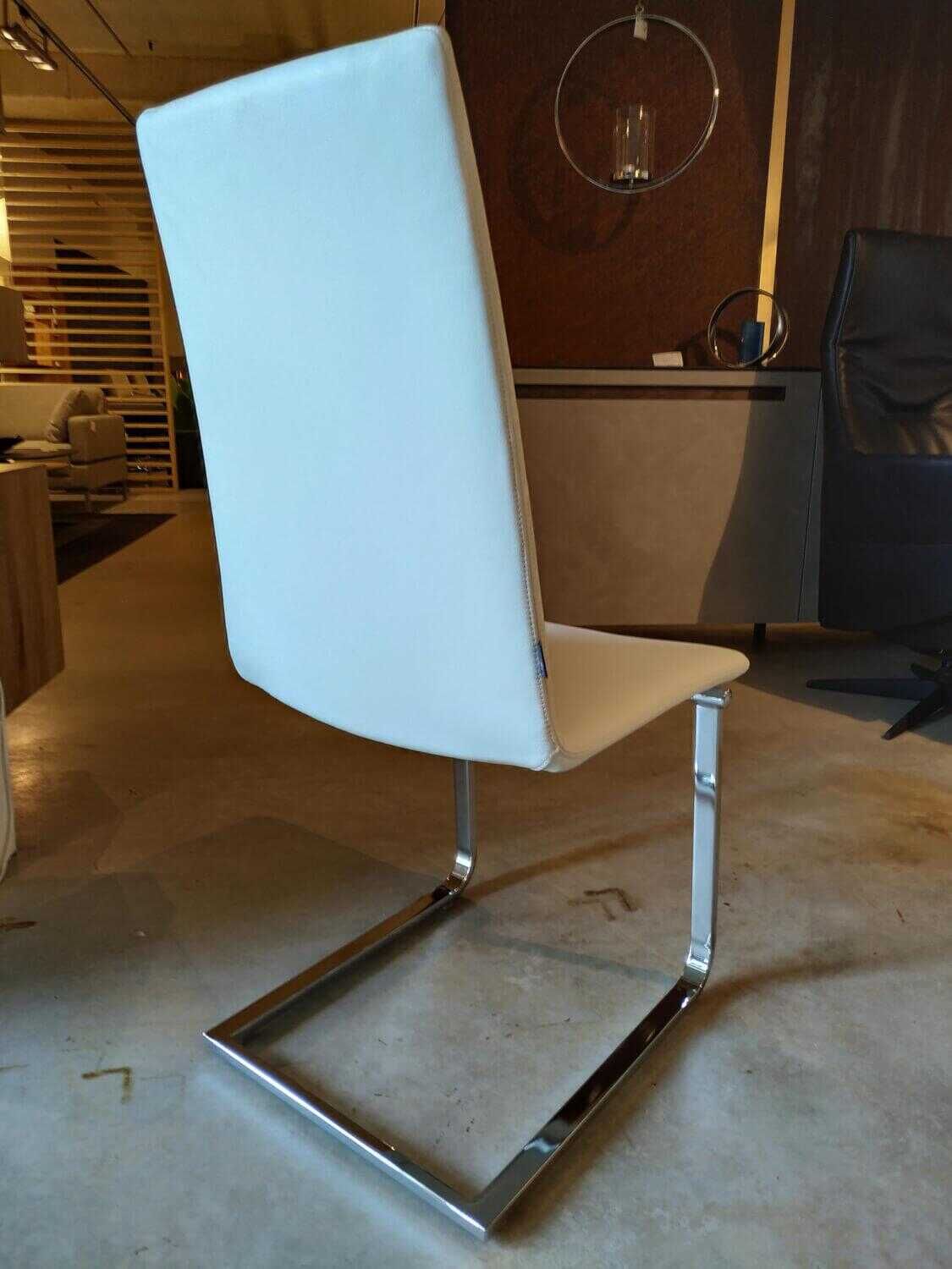 Bacher - 5er-Stuhlset Freischwinger Kama Leder Prestigem Weiß - 9