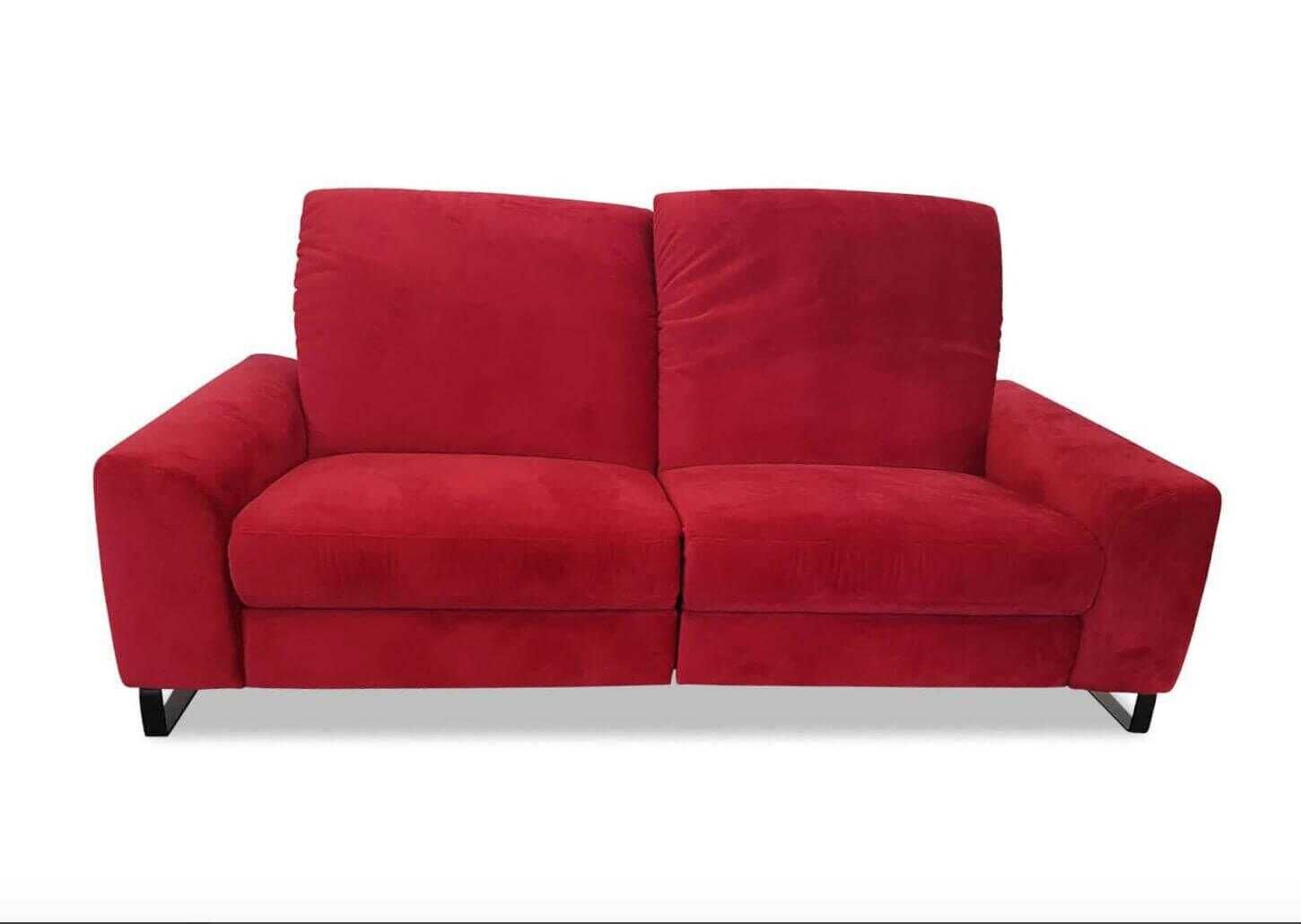 Sofa SO 5400 Stoff Rot Motorisches Fußteil beidseitig, Klappbare Kopfstütze