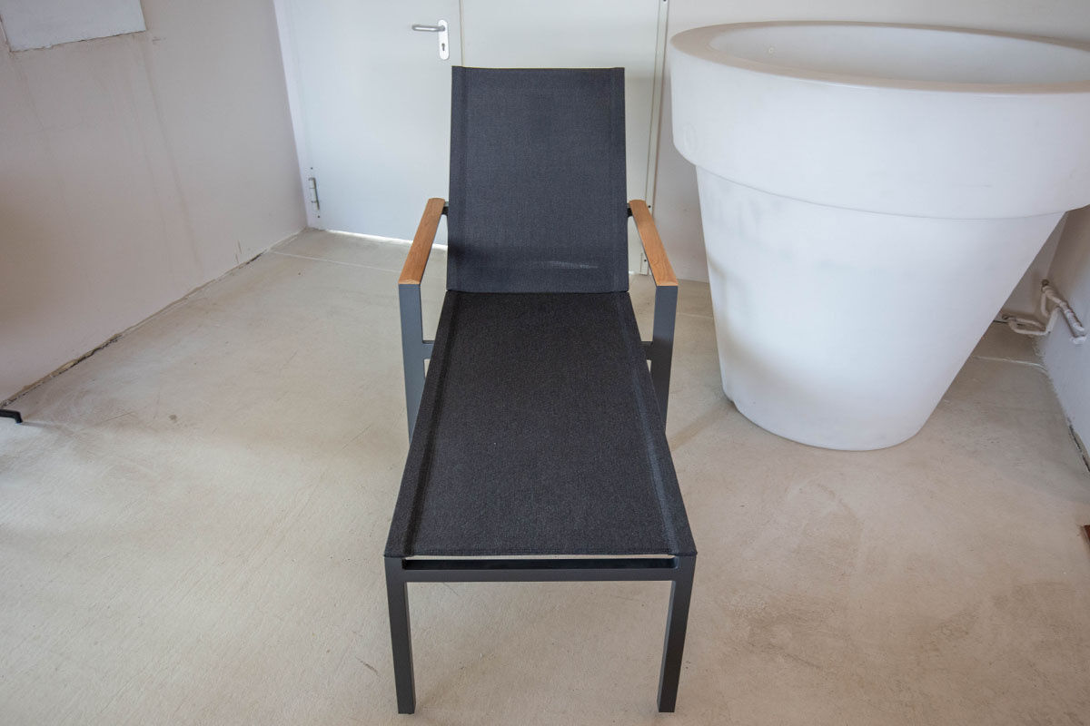 Solpuri - Outdoor-Liege Spa Bespannung Softex-Gewebe Anthrazit Gestell Aluminium Anthrazit Mit Rollen - 3