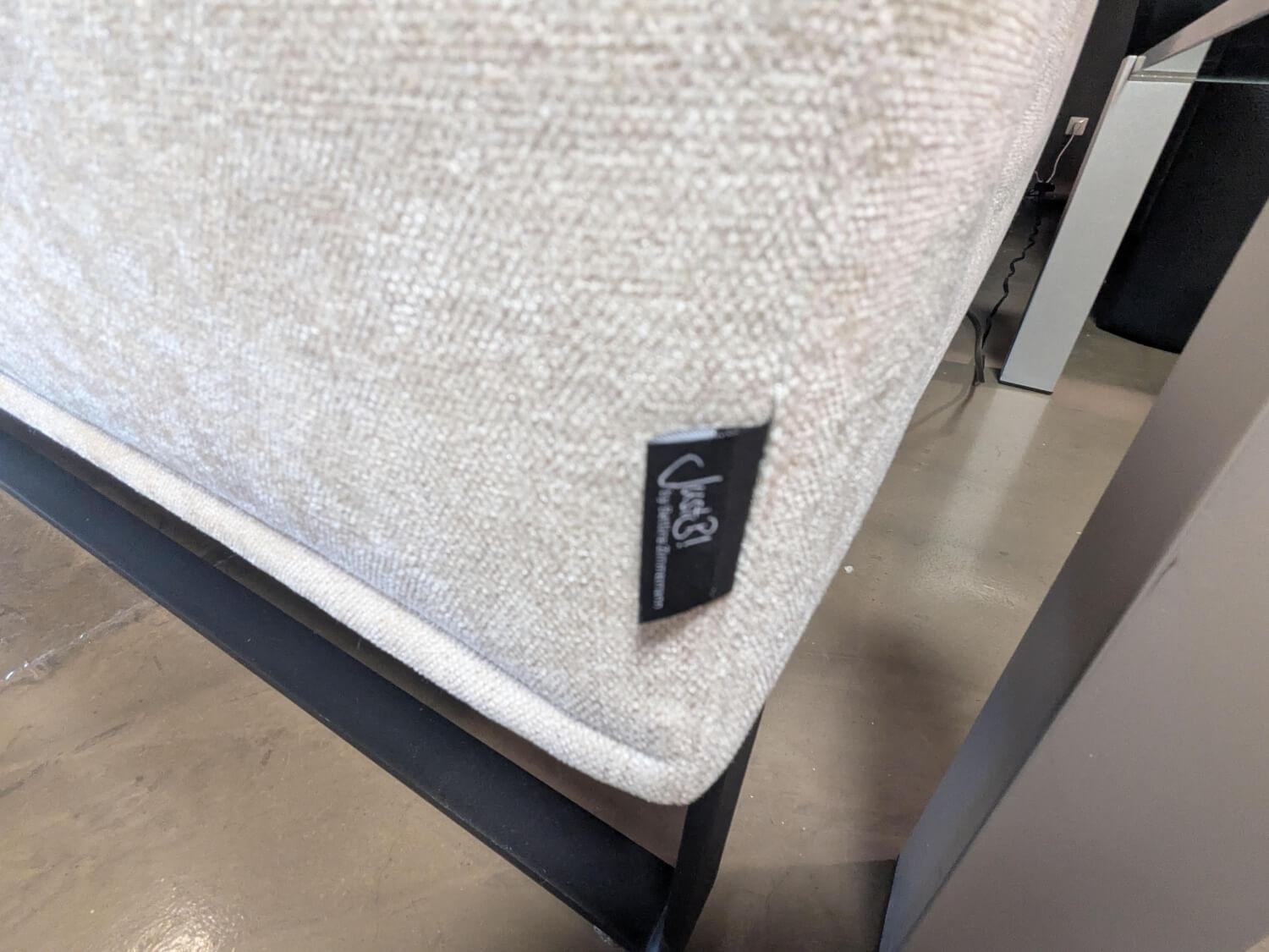 Musterring - Ecksofa JustB PM 100 Stoff Yelda Natur Creme Füße Schwarz mit 5 Kissen - 8