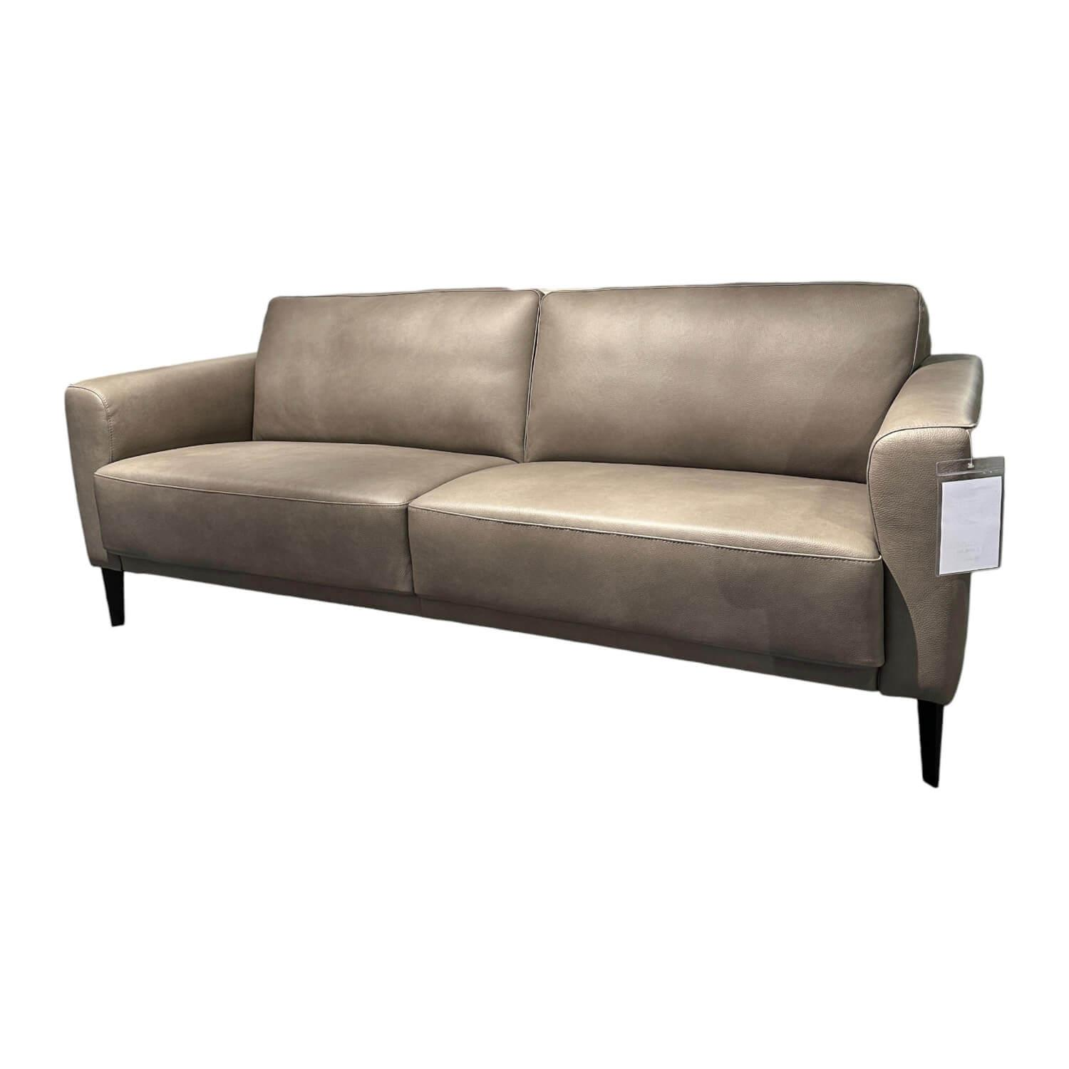 Sofa Mr 6500 Bezug Nappaleder Solid Elefant Grau Füße Aluminium Schwarz Matt