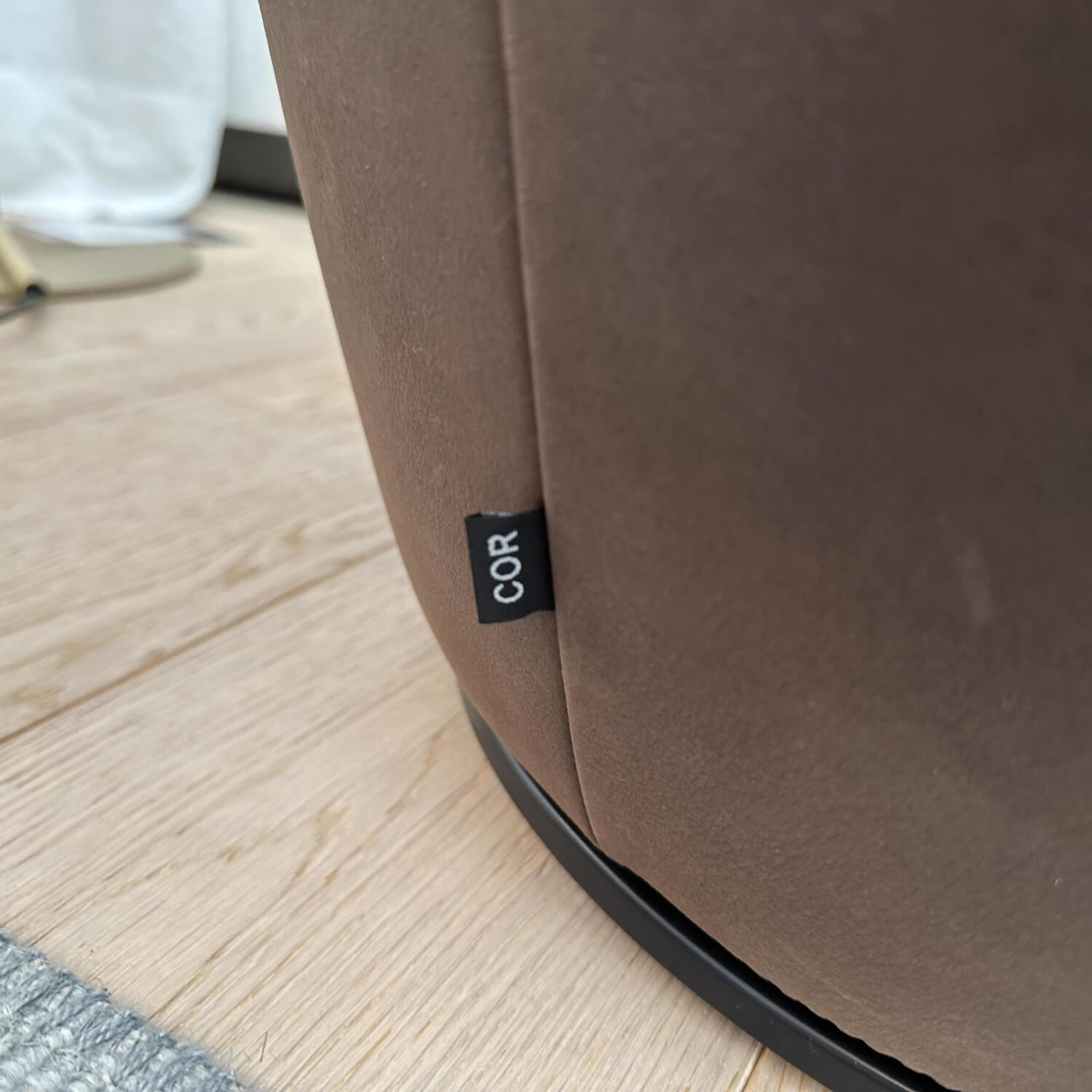 COR - Sessel Flint Drehbar Stoff 14004 Mocca Braun Grrau Außen Leder 492 Braun - 2