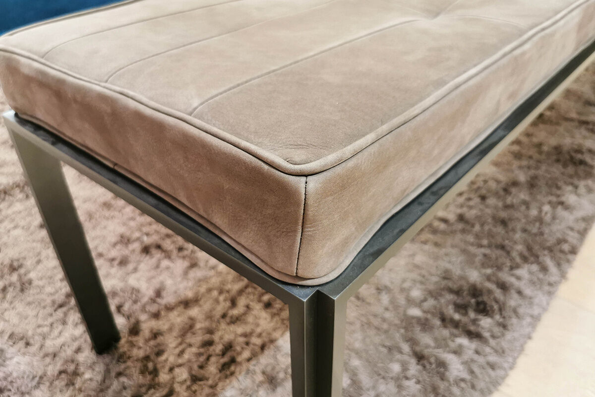 Molteni & C - Bettbank Anton Leder Nocciola Braun Gestell Zinnfarbig - 2