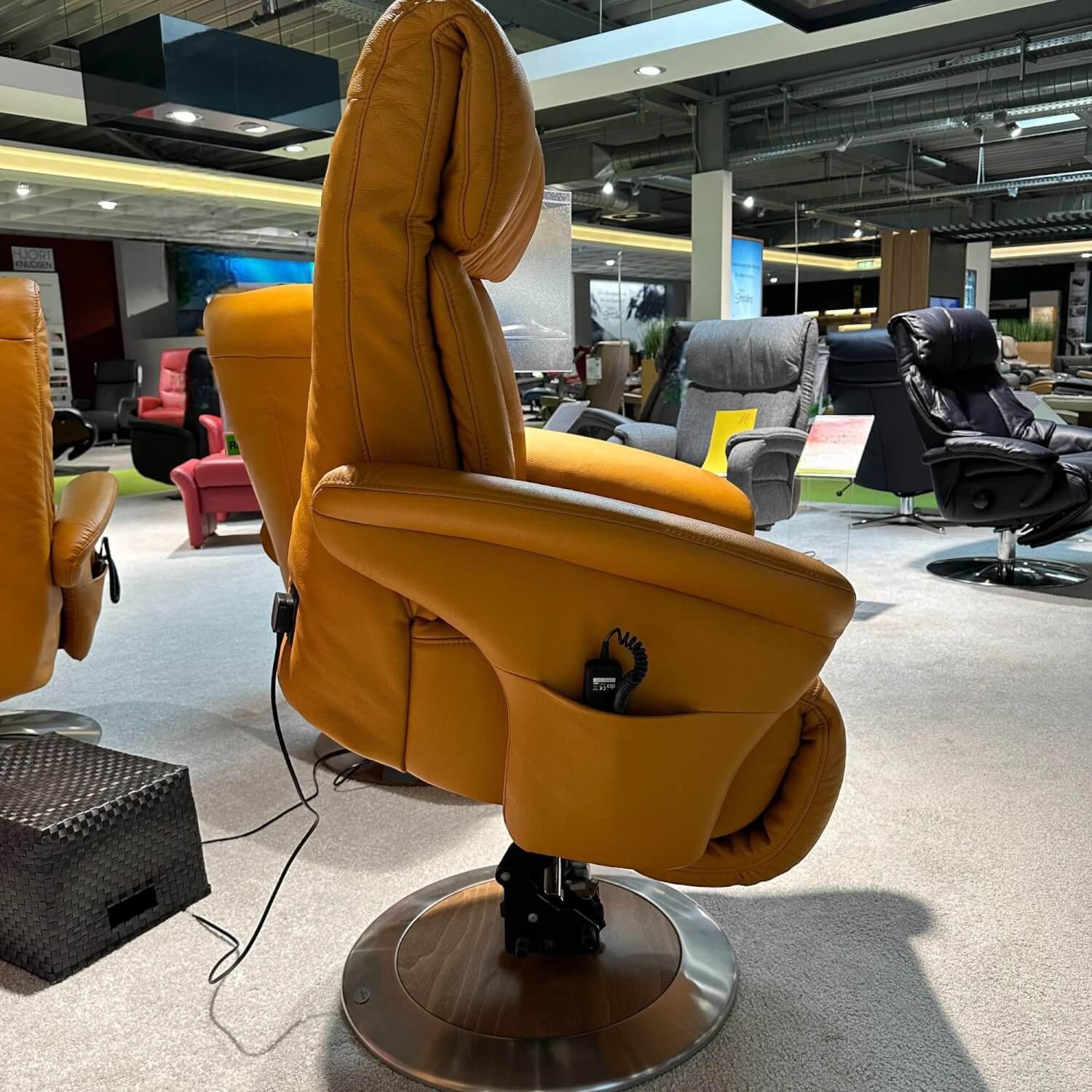 himolla - TV-Sessel M 1-Motorig 7627 Leder 24 Longru Safran Braun 66D Easy-Swing Fuß Holzteller 049 Buche Mit Edelstahlring - 10