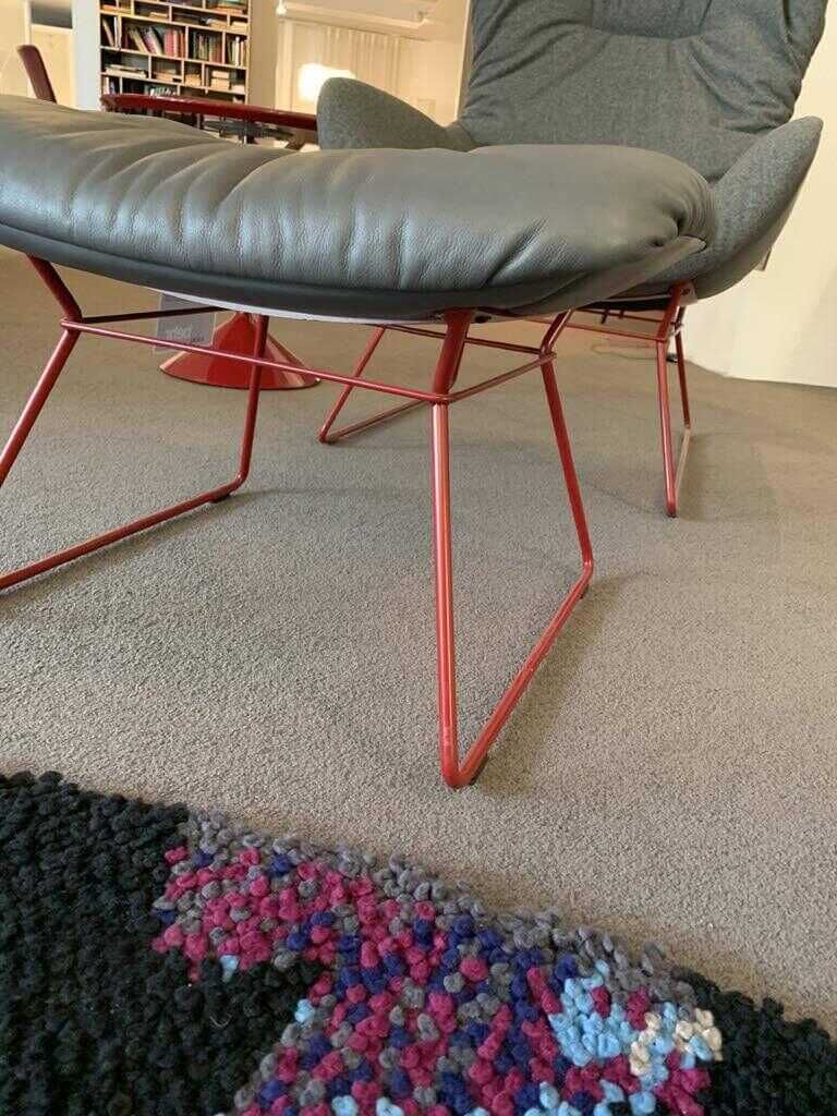 Freifrau - Sessel Leya Stoff Loden Bergen 904 Grau Leder Sahara Plaza mit Hocker - 2