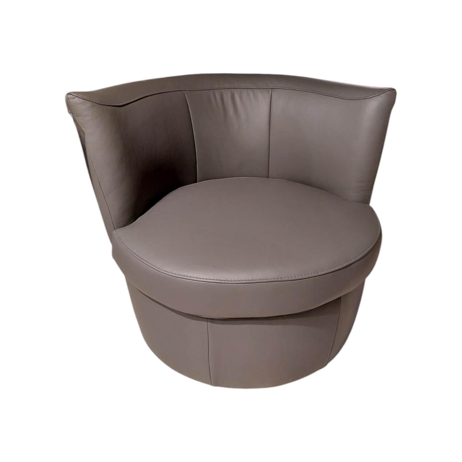 Global - Sessel Cativa Leder Casay Basalt Grau Drehteller Schwarz - 1