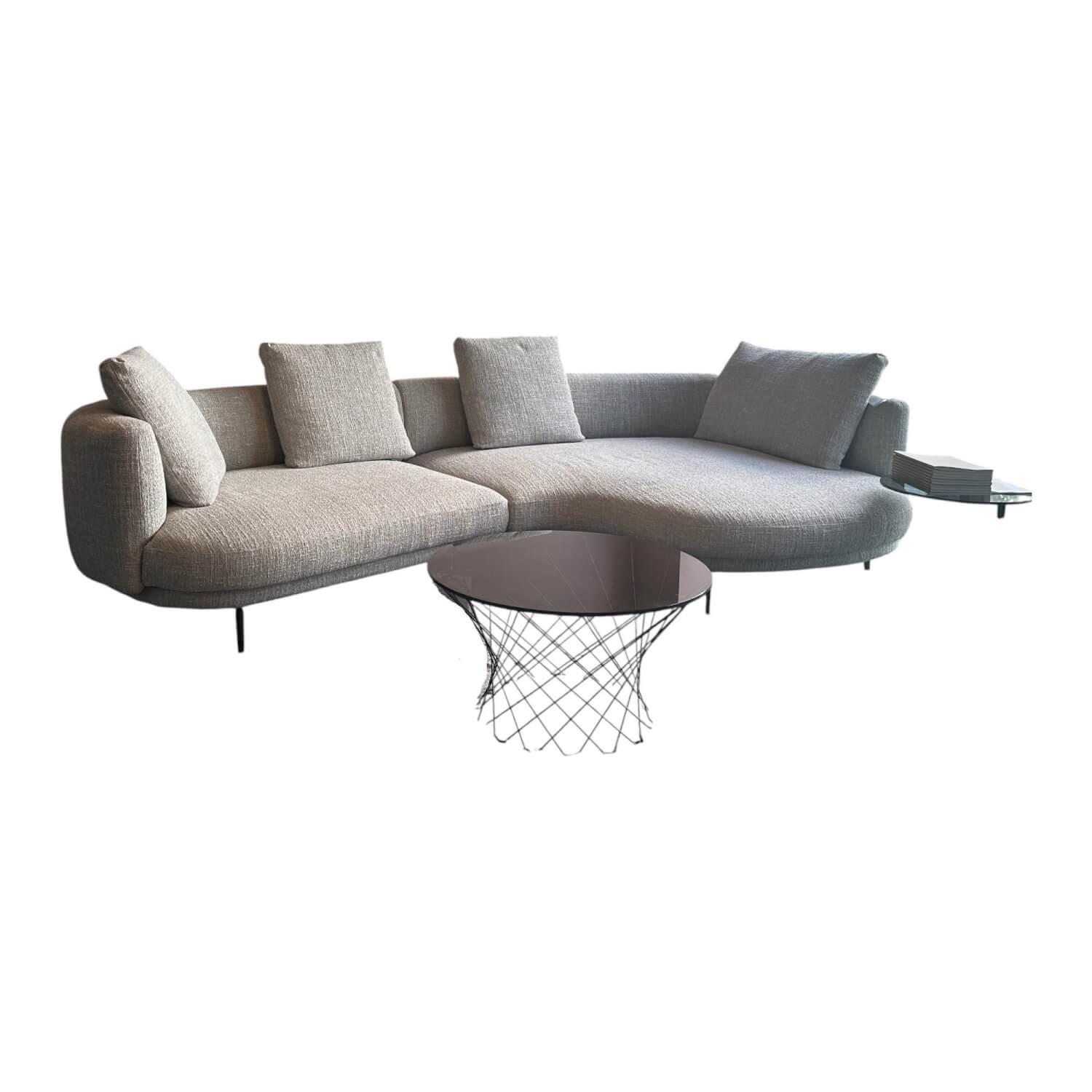 Walter Knoll - Polstergarnitur Maaru Stoff Namib 7920 Moon Grau Gestell Aluminium Bronze Matt Pulverbeschichtet Mit Kissen - 1