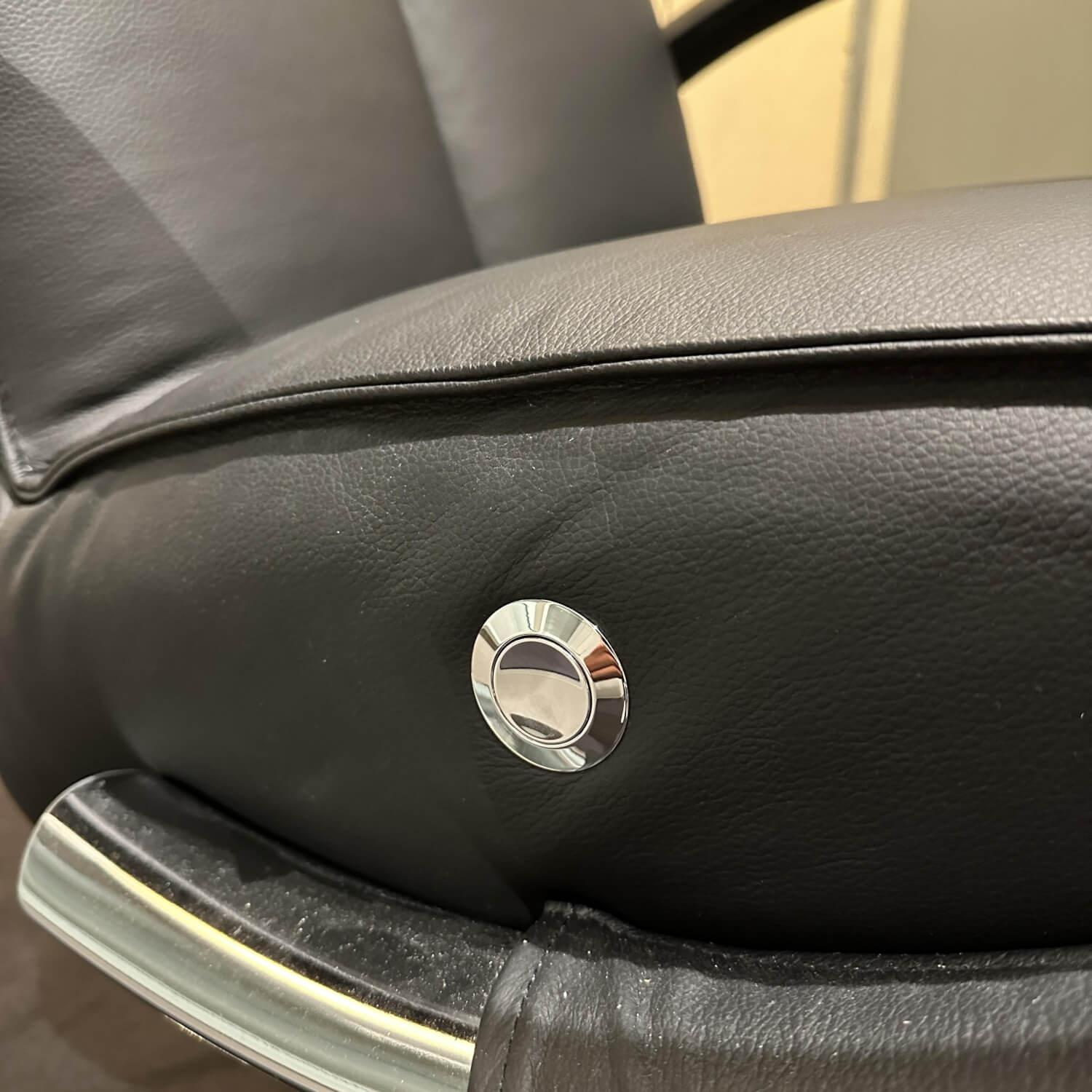 Strässle - Relaxsessel Achime Bezug Leder Oregno Schwarz 5-Sternfuß Aluminium Mechanisch Verstellbar - 6