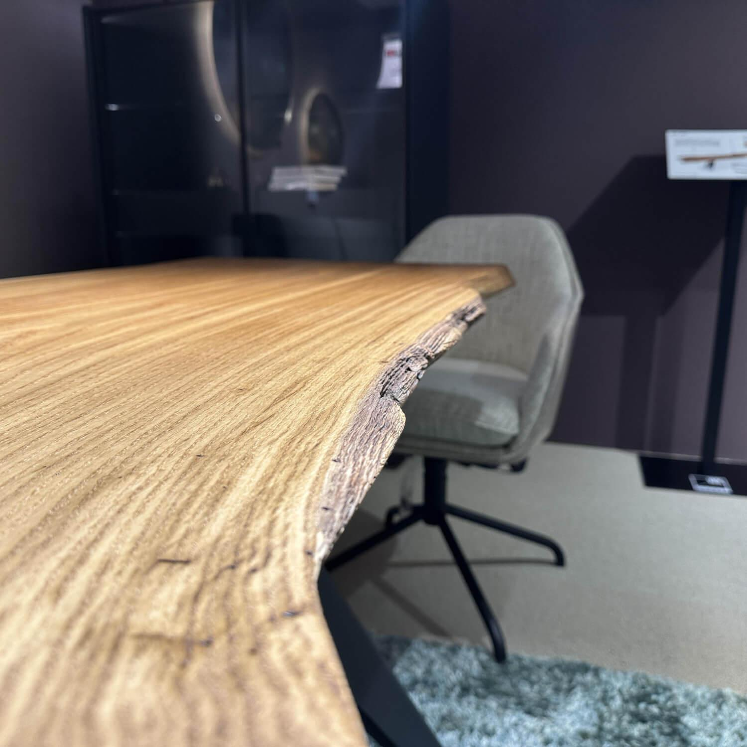 WK Wohnen - Esstisch WK 855 Platte Wildeiche Natur Geölt Gestell Anthrazit Pulverbeschichtet - 7