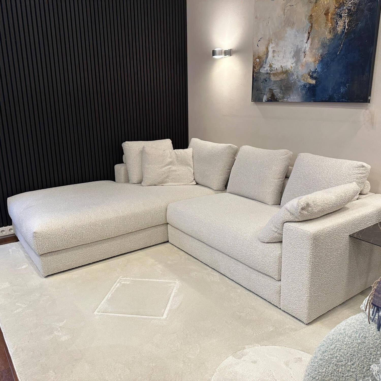Werther - Ecksofa Timeline Stoff Benu U2353E Pearl Creme Füße Kunststoff Schwarz - 4