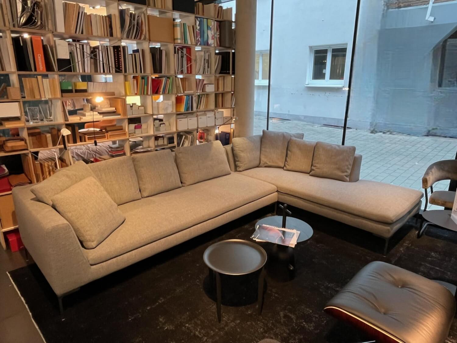 B&B Italia - Ecksofa Charles Large Stoff Cat A 2816251 Astro Grau Mit 9 Kissen - 4