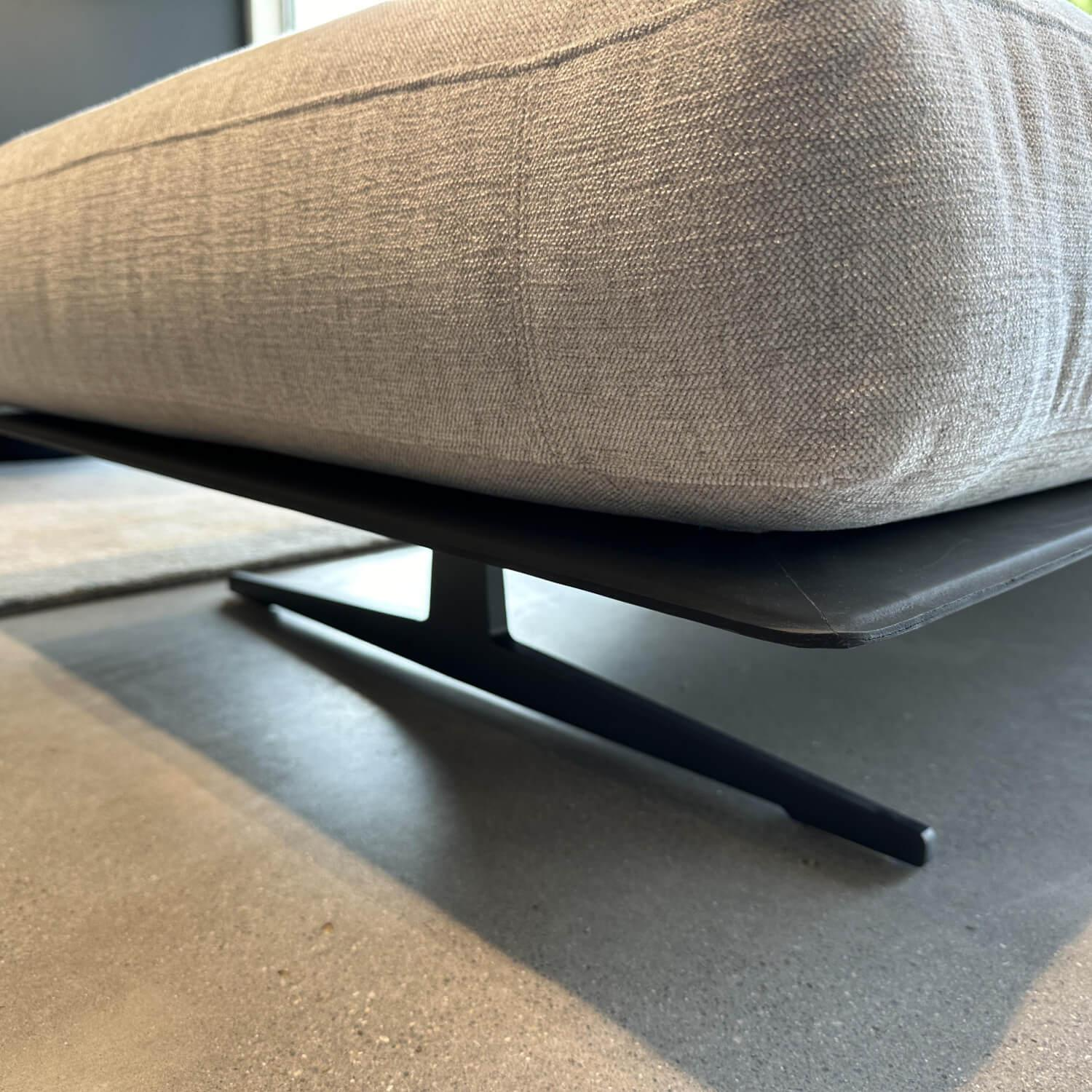 Flexform - Ecksofa Soft Dream Stoff Ellisse 1170 Grau Platform Leder 5003 Grau Füße Metall Brüniert - 8