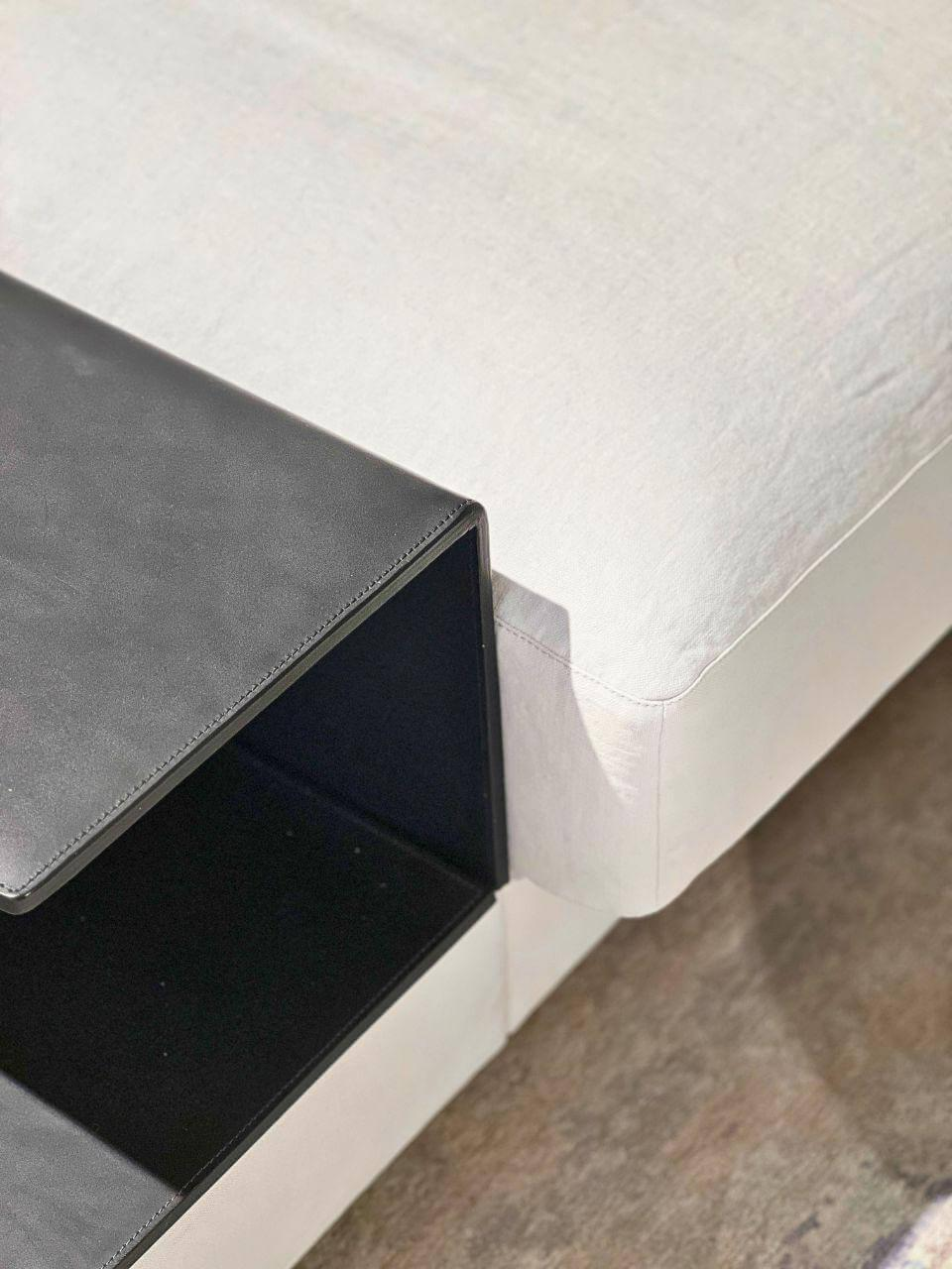 Walter Knoll - Sofa Grand Suite Stoff Lino Shadow 7707 Creme Ablage Leder Saddle Schwarz Sockel Buche Schwarz Lackiert - 3