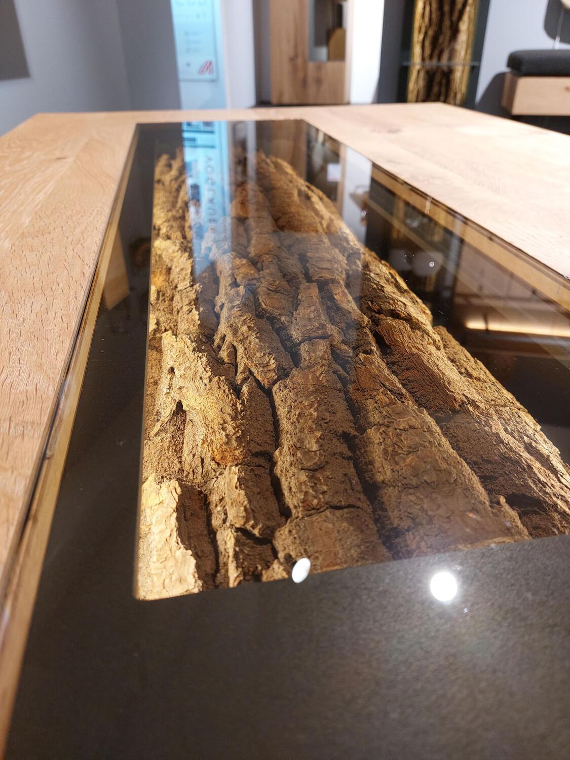 Hartmann - Couchtisch Runa Kerneiche Natur Gebürstet Massiv Kufe Metall Anthrazit - 4